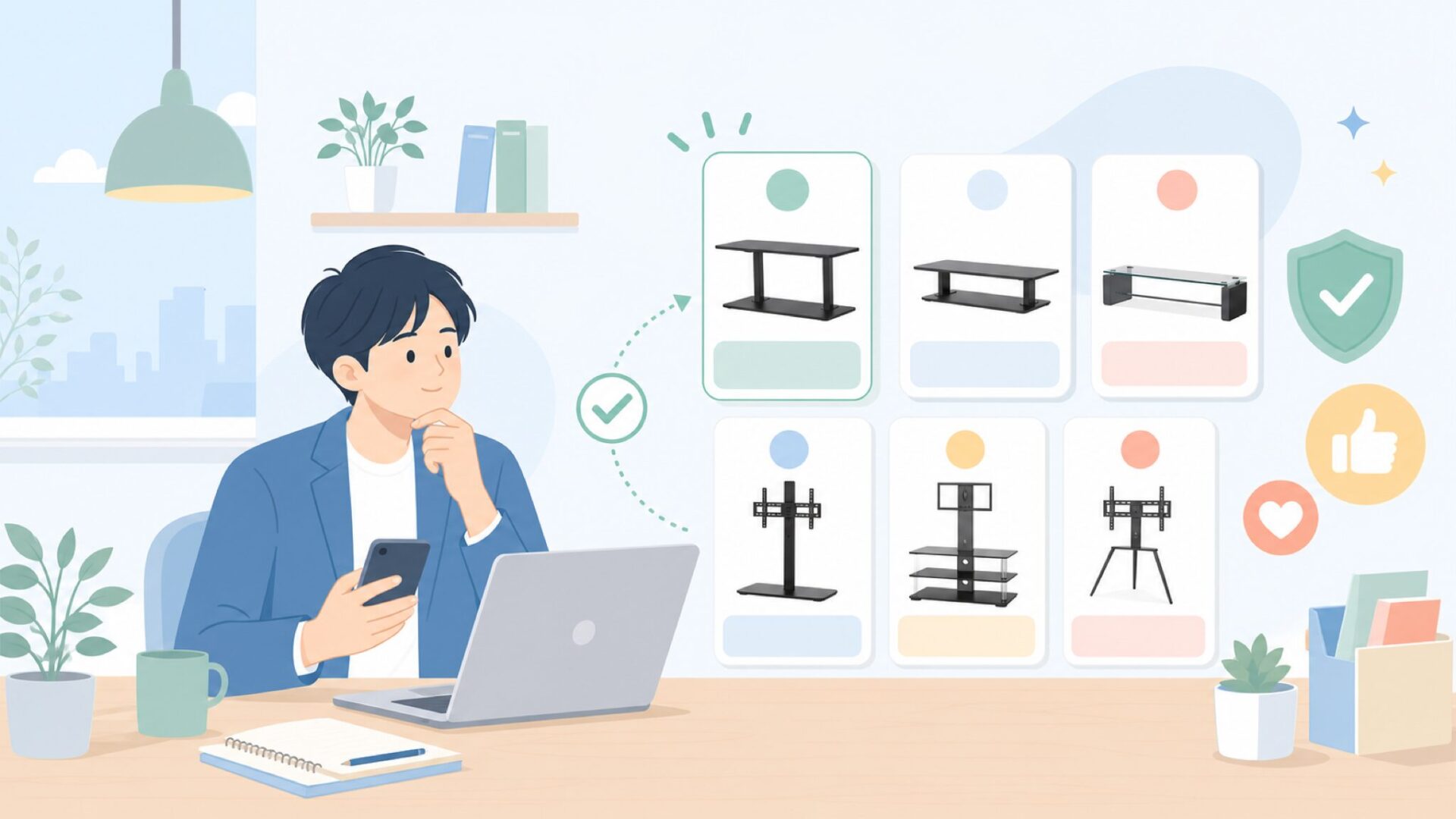 同カテゴリの競合ブランドとFITUEYESを比べるとを表すイラスト
