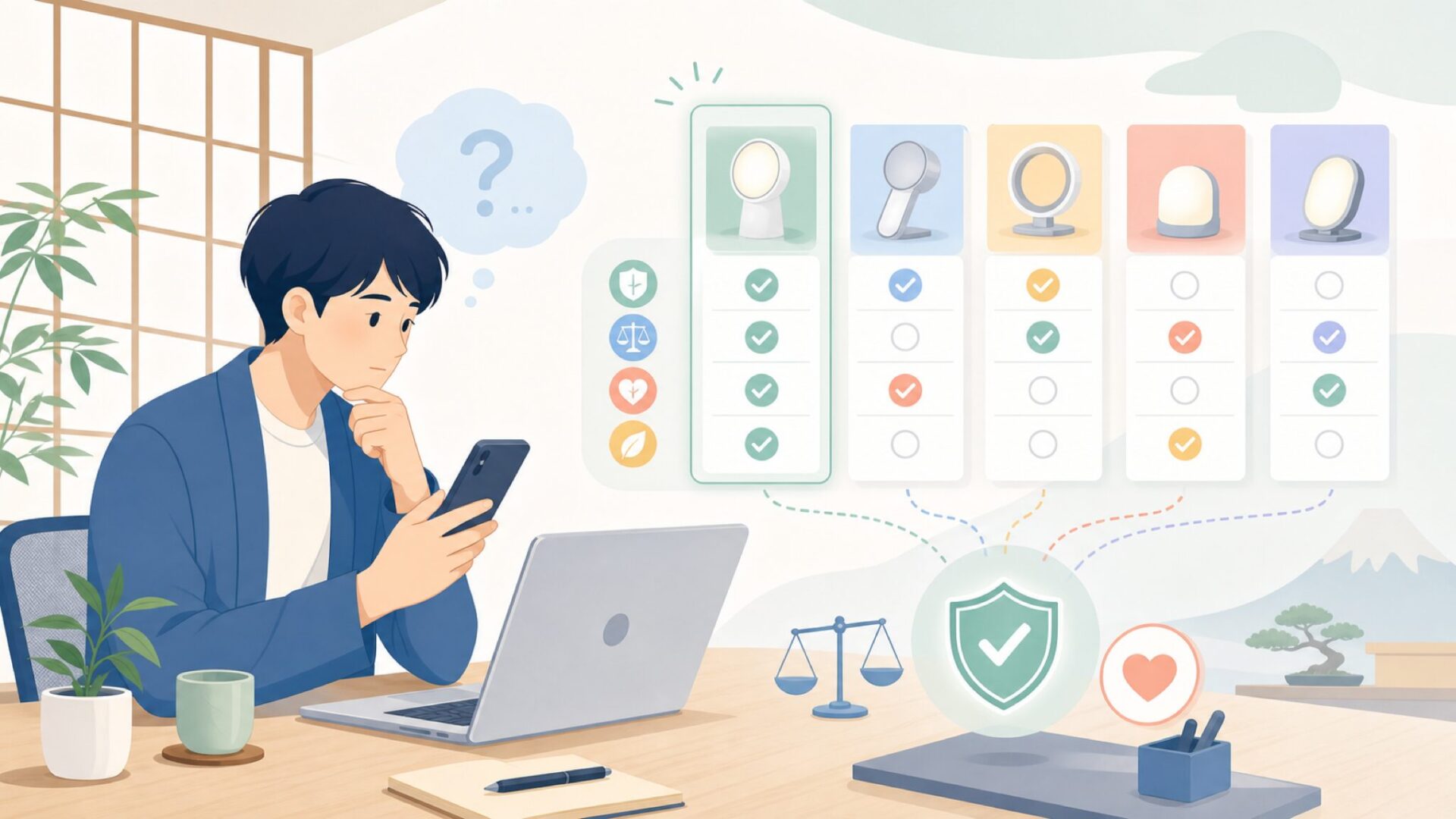 RayCueと主要ブランドを比較してわかる立ち位置を表すイラスト