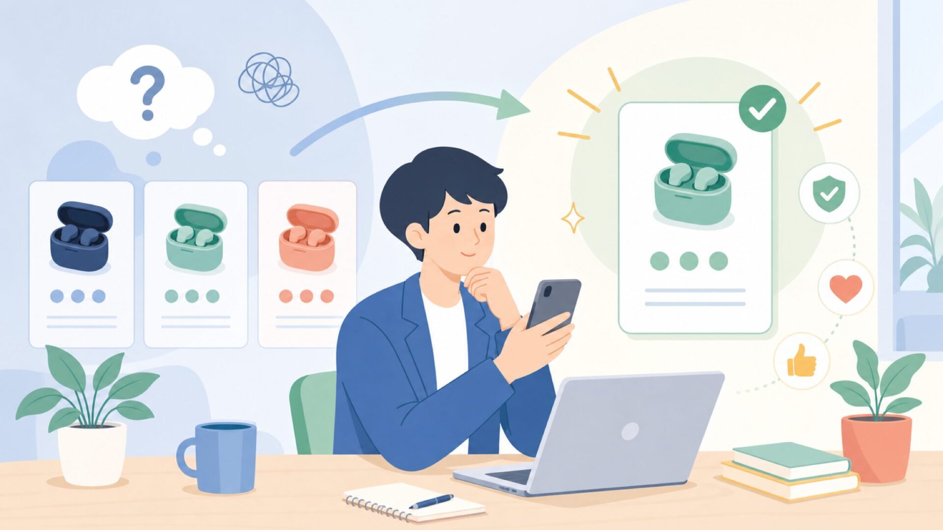 Litheliの製品ラインナップと失敗しない選び方を表すイラスト