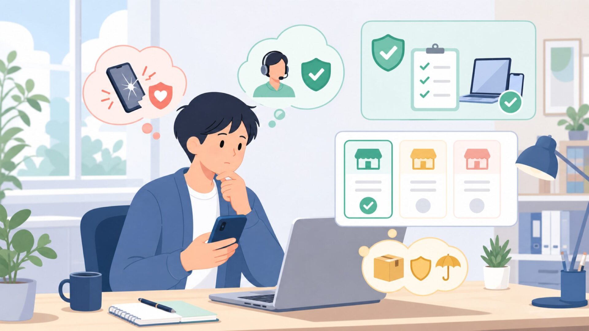 MILESEEYの保証・サポートと正規品の入手先を表すイラスト
