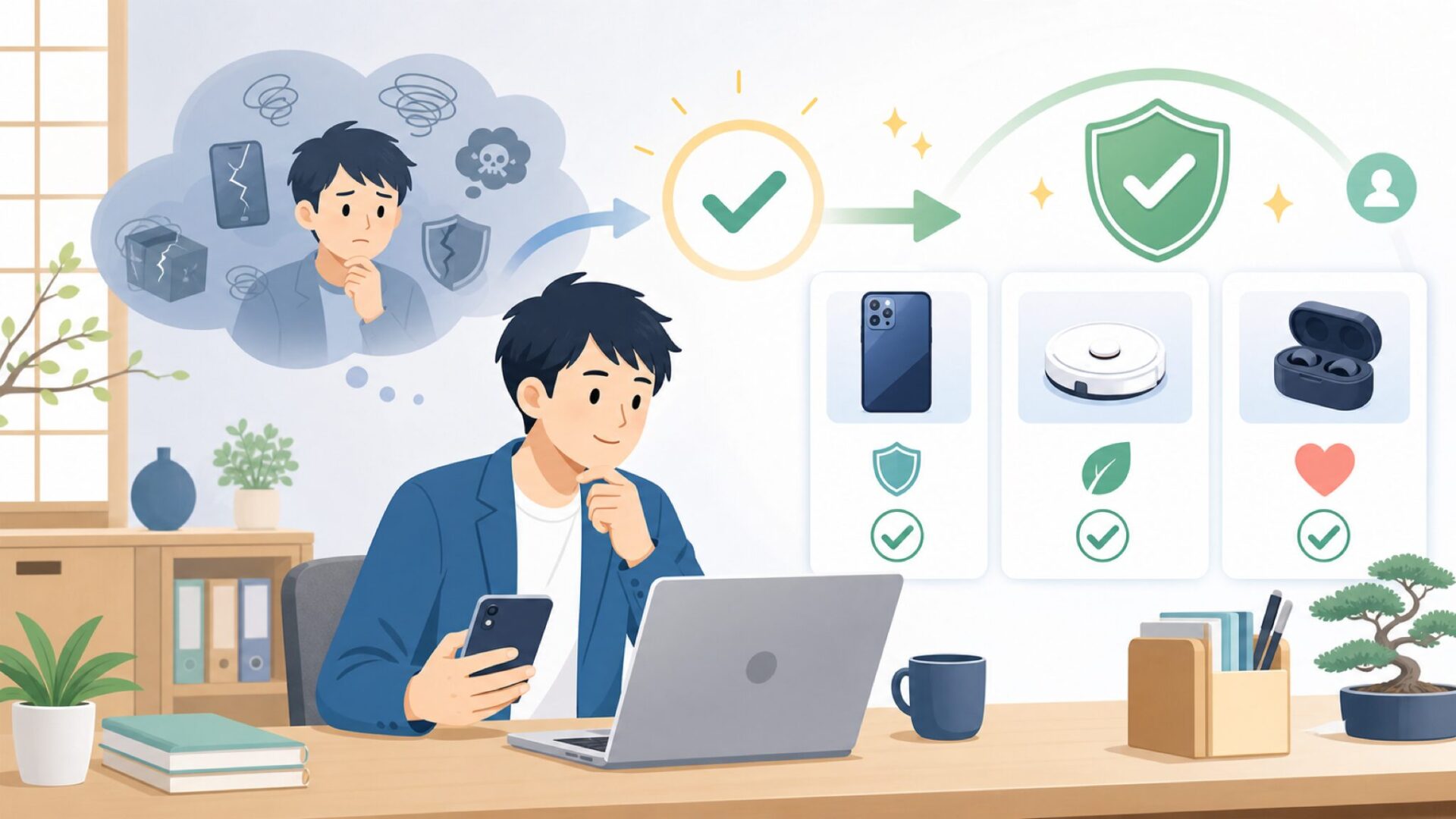 中国ブランドは本当に危険なのか？不安を事実に変えるを表すイラスト