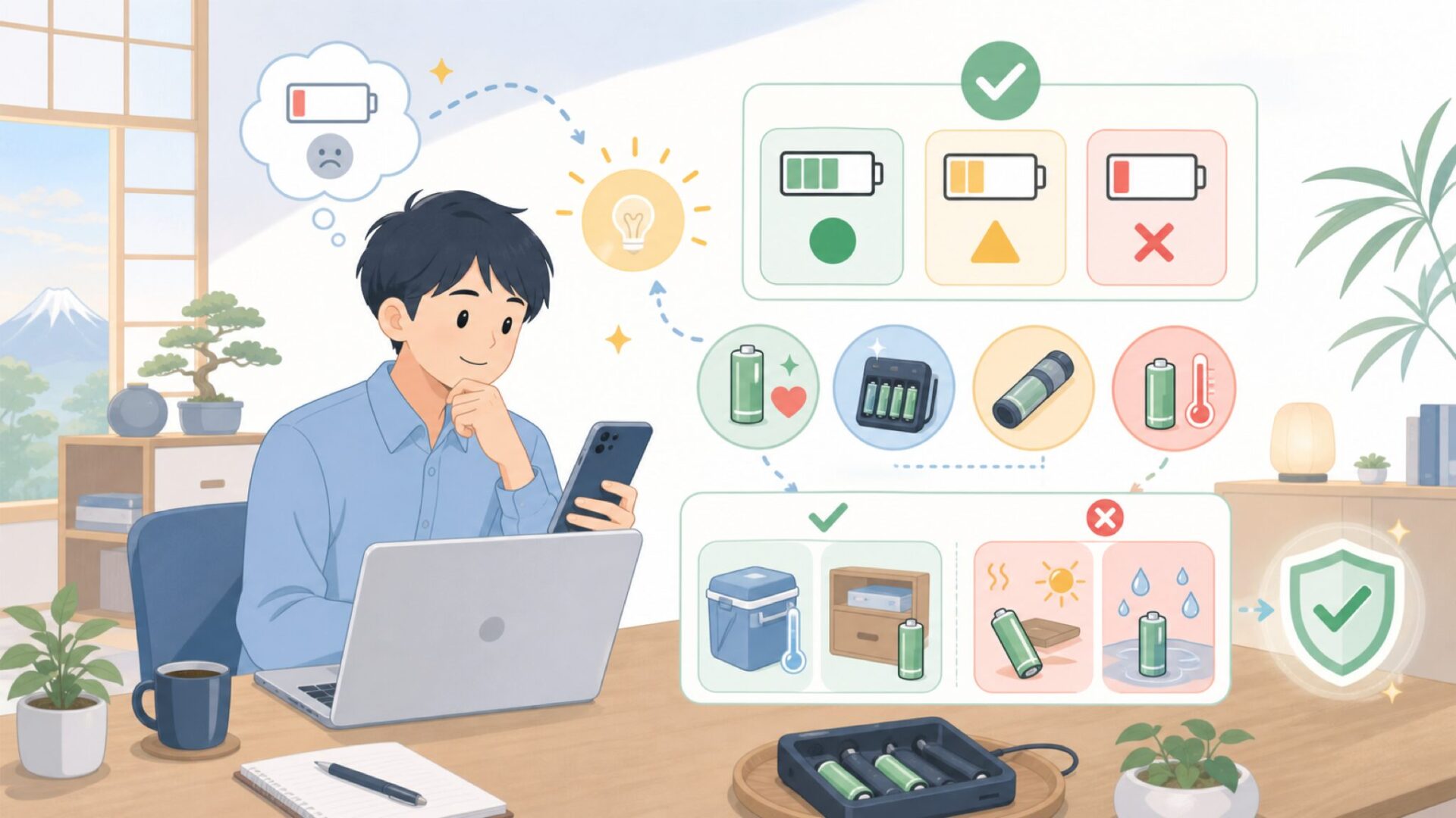 用途別・最適な使い方と長持ちさせるコツを表すイラスト