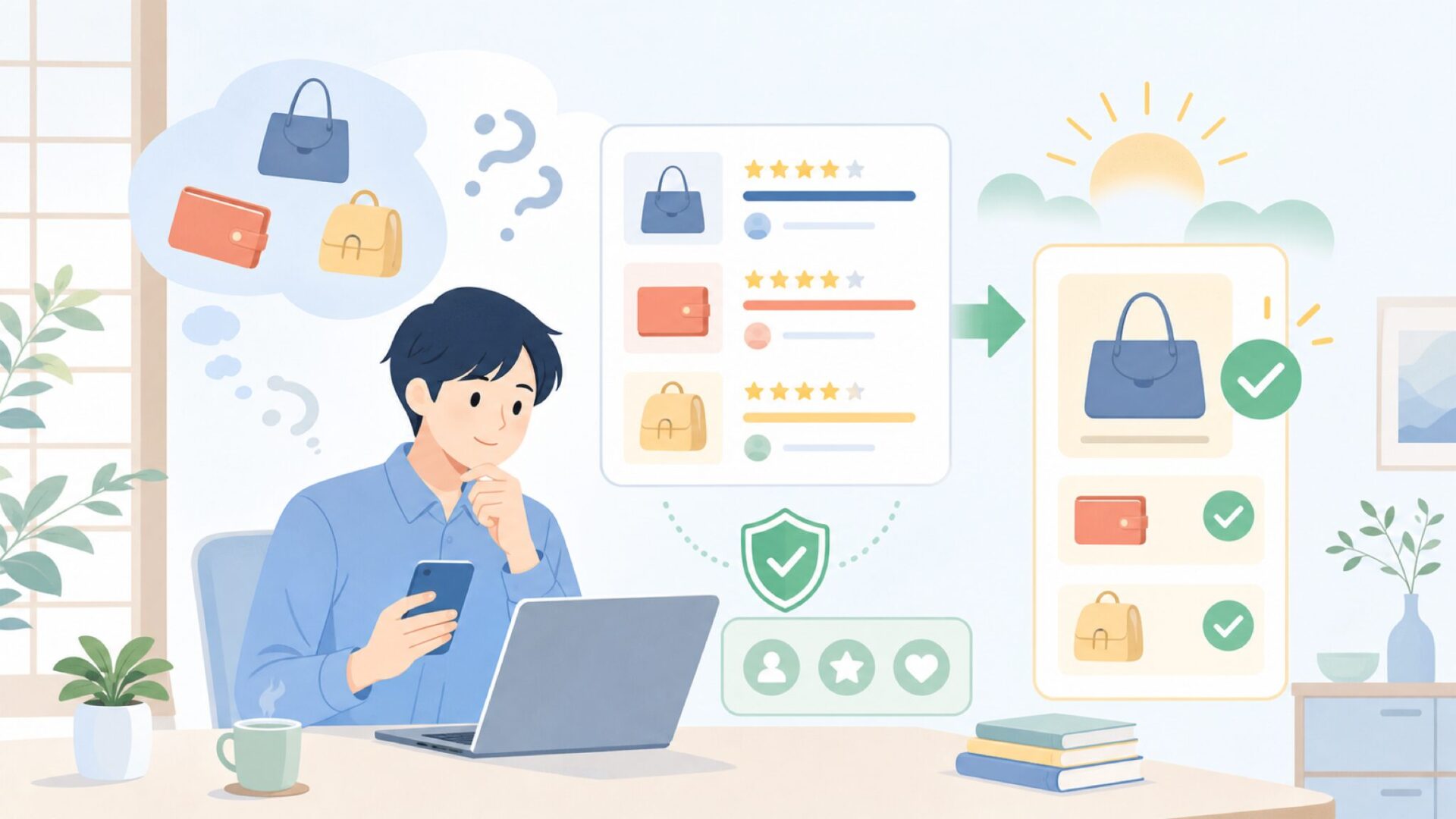BOSTANTENの評判——レビューから見える本当の評価を表すイラスト