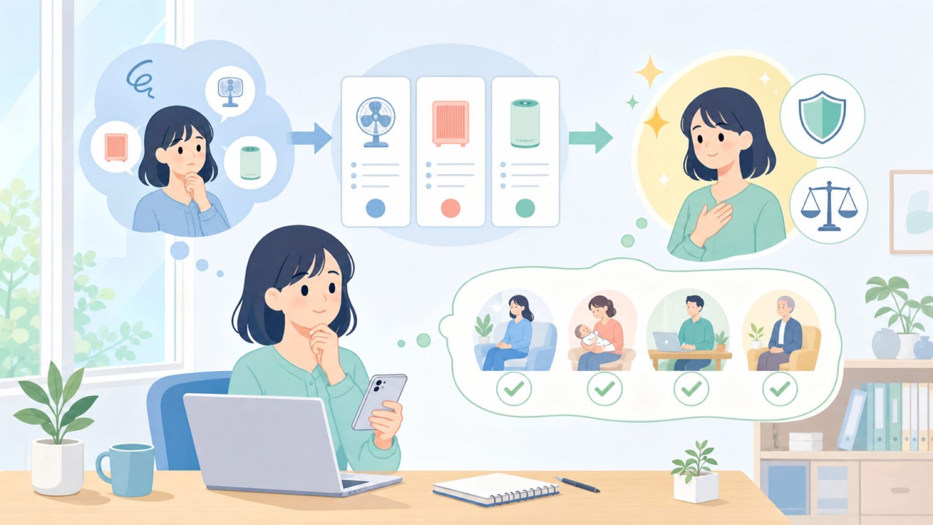 スリーアップはどんな人に向いているか——購入前の判断基準を表すイラスト