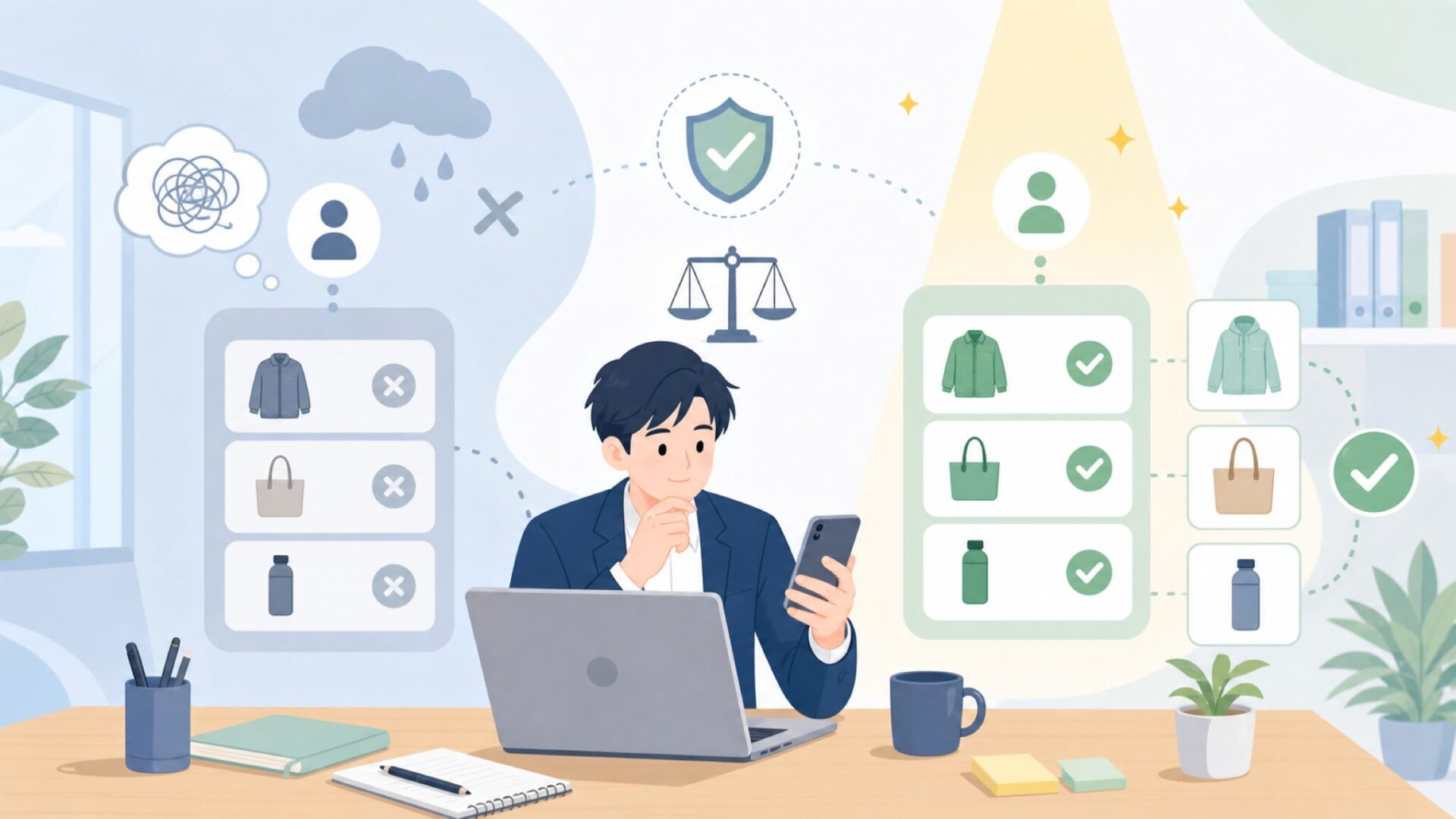 Prostormerが向く人・向かない人を表すイラスト