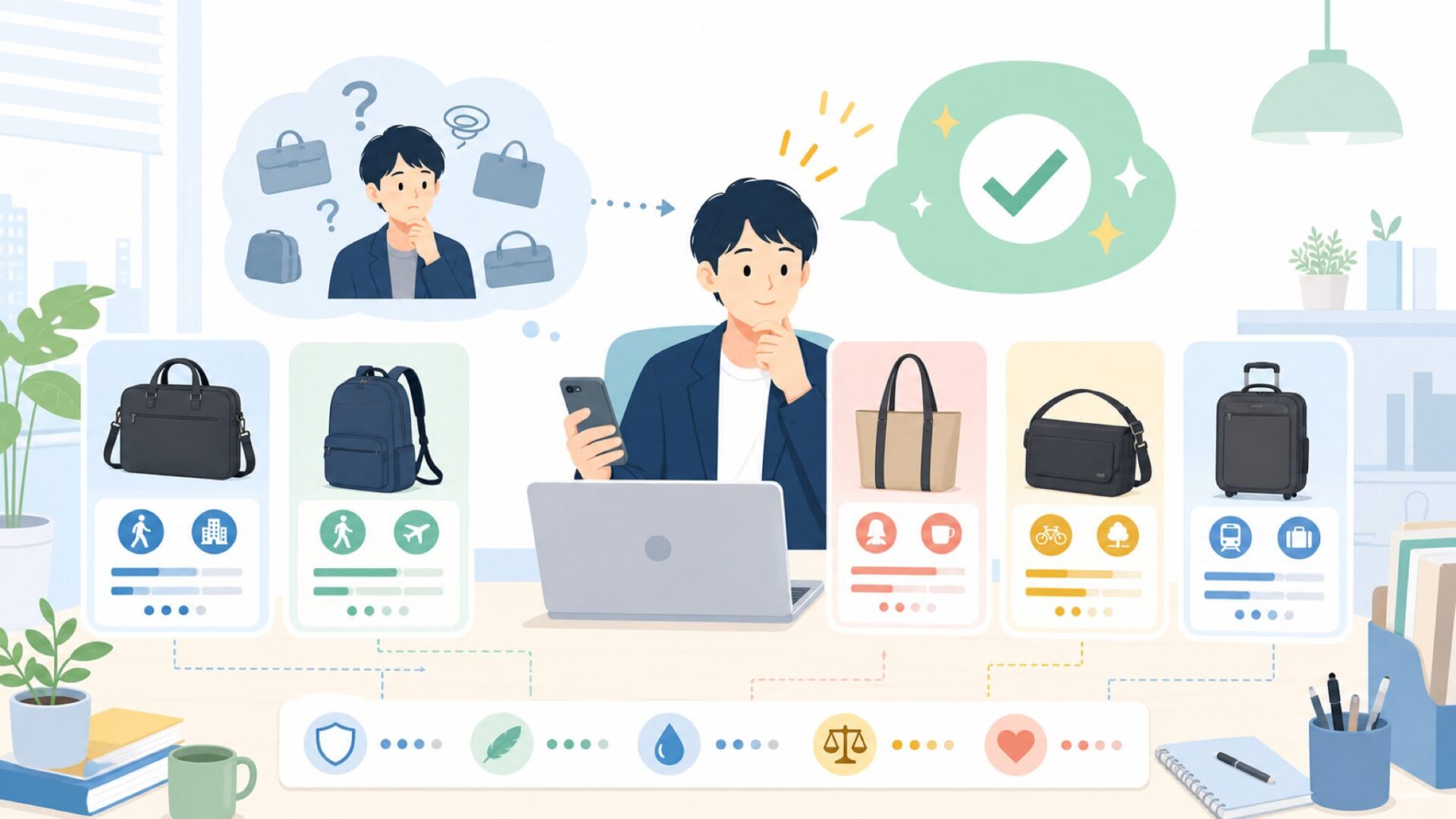ace.GENEのおすすめ商品5選——用途別に選ぶ基準を解説を表すイラスト