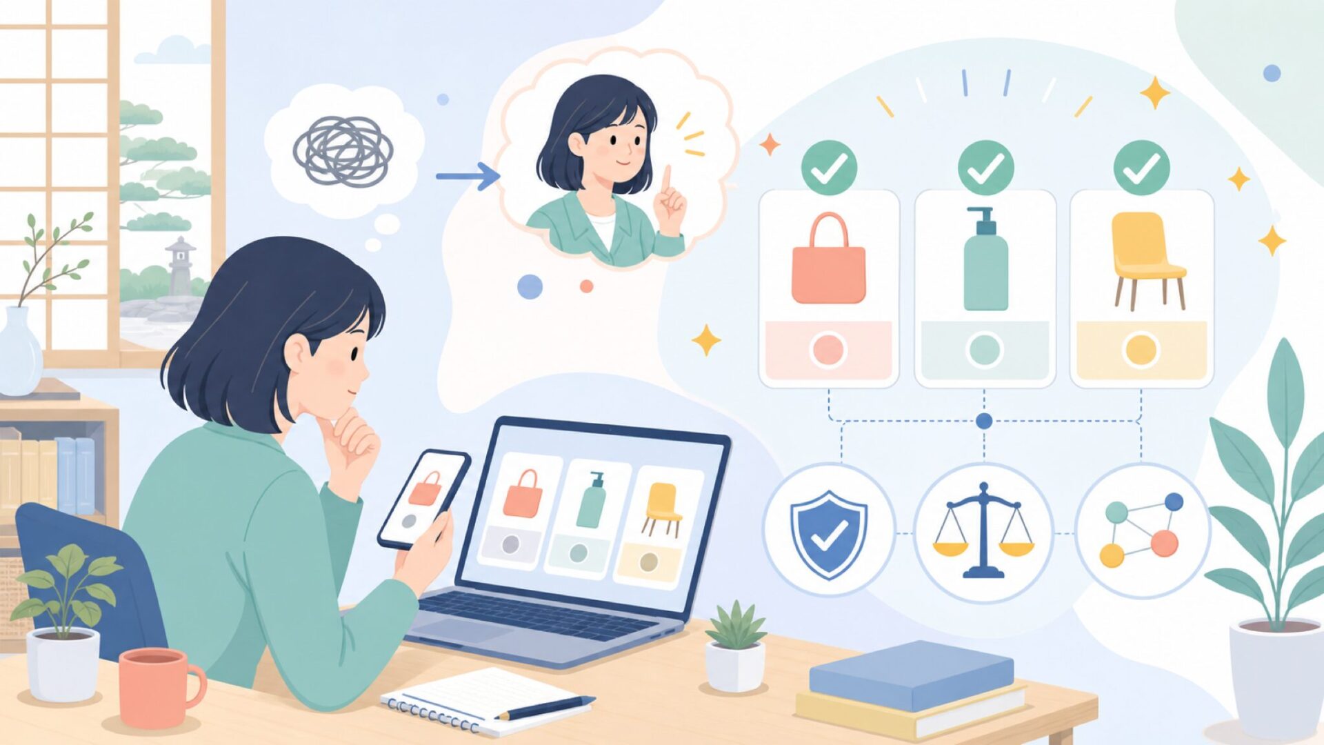 Rename（リネーム）で購入するメリットとおすすめの選び方を表すイラスト