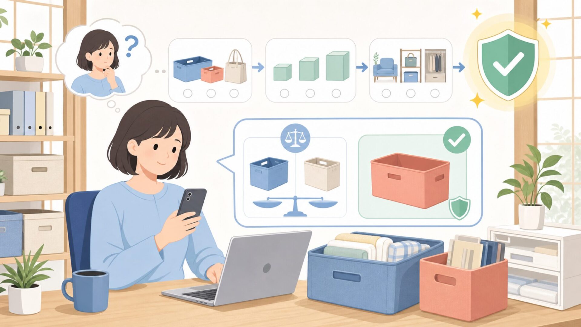 失敗しないLifewit収納用品の選び方を表すイラスト