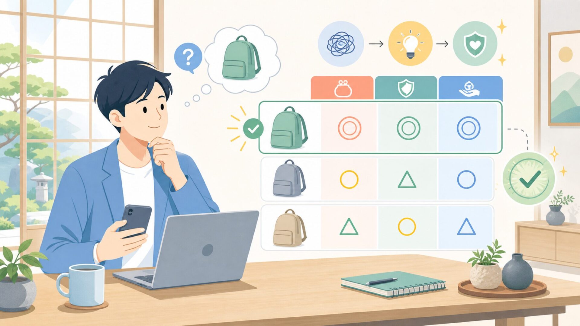 NeatPackと競合ブランドの比較を表すイラスト