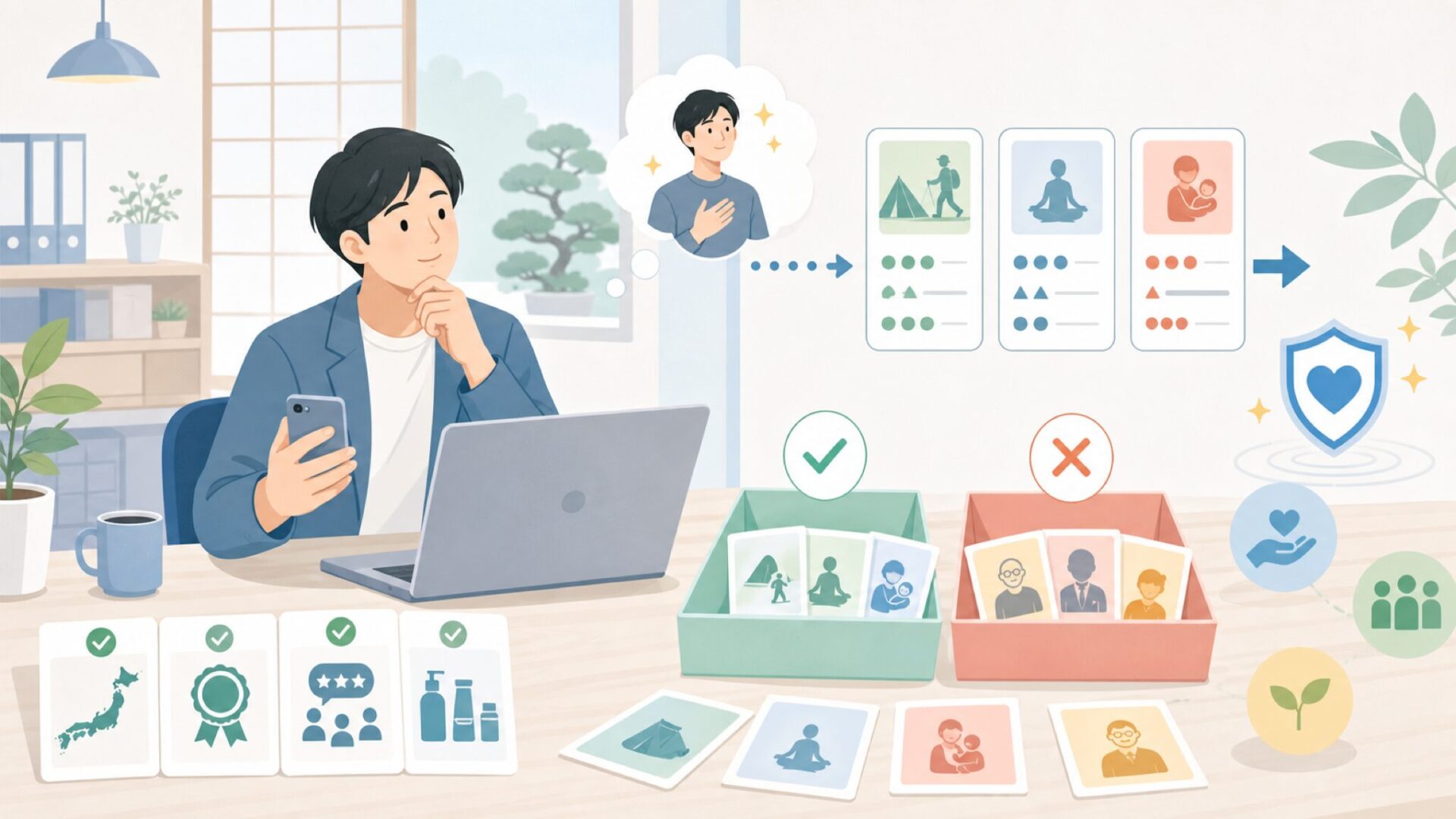 FANDAREはどんな人に向いているか——用途別の適正判断を表すイラスト