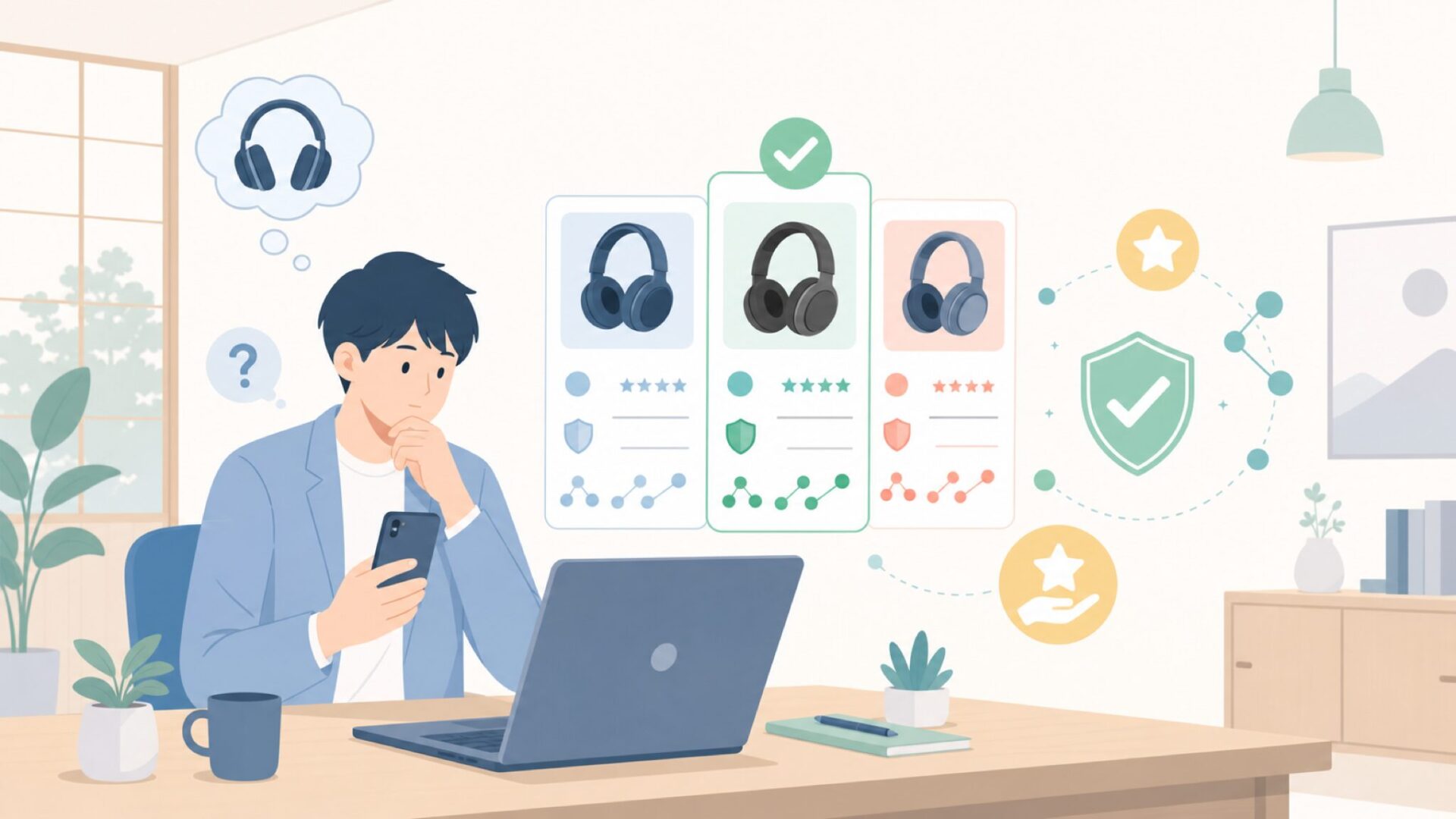 TREBLABと競合ブランドの比較を表すイラスト
