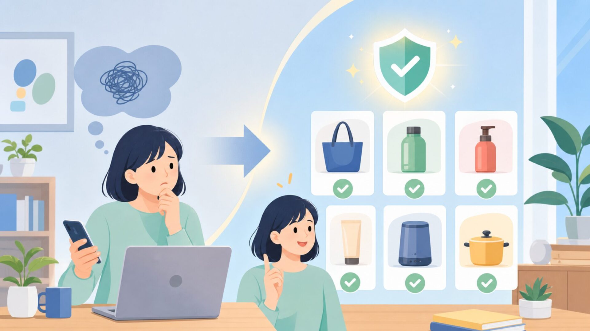 Parsonverより信頼できる同価格帯のおすすめブランド6選を表すイラスト