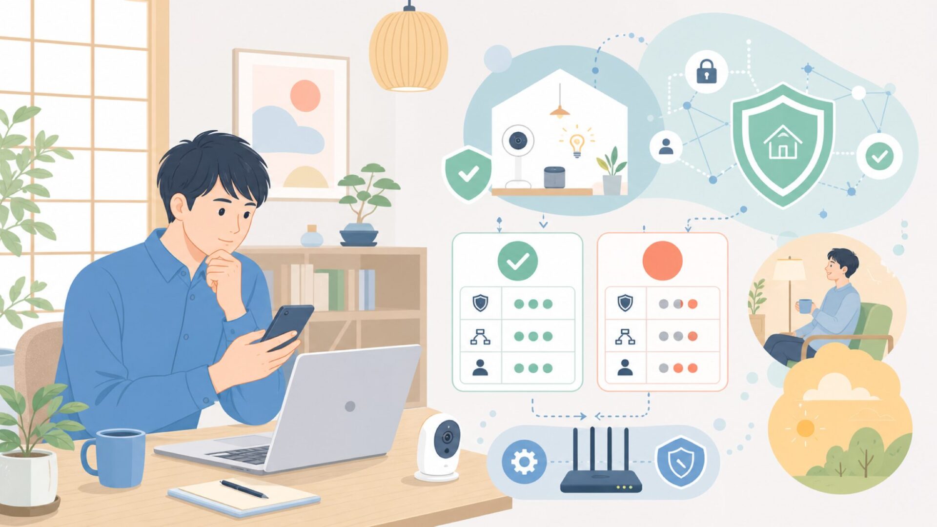ONVISをさらに安全に使うための実践設定を表すイラスト