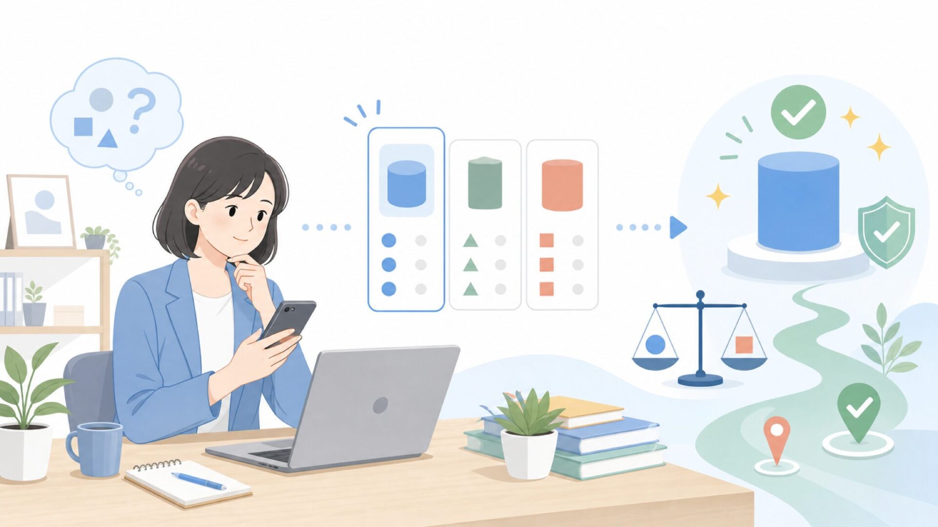失敗しない選び方：C-FORCEと他ブランド徹底比較を表すイラスト