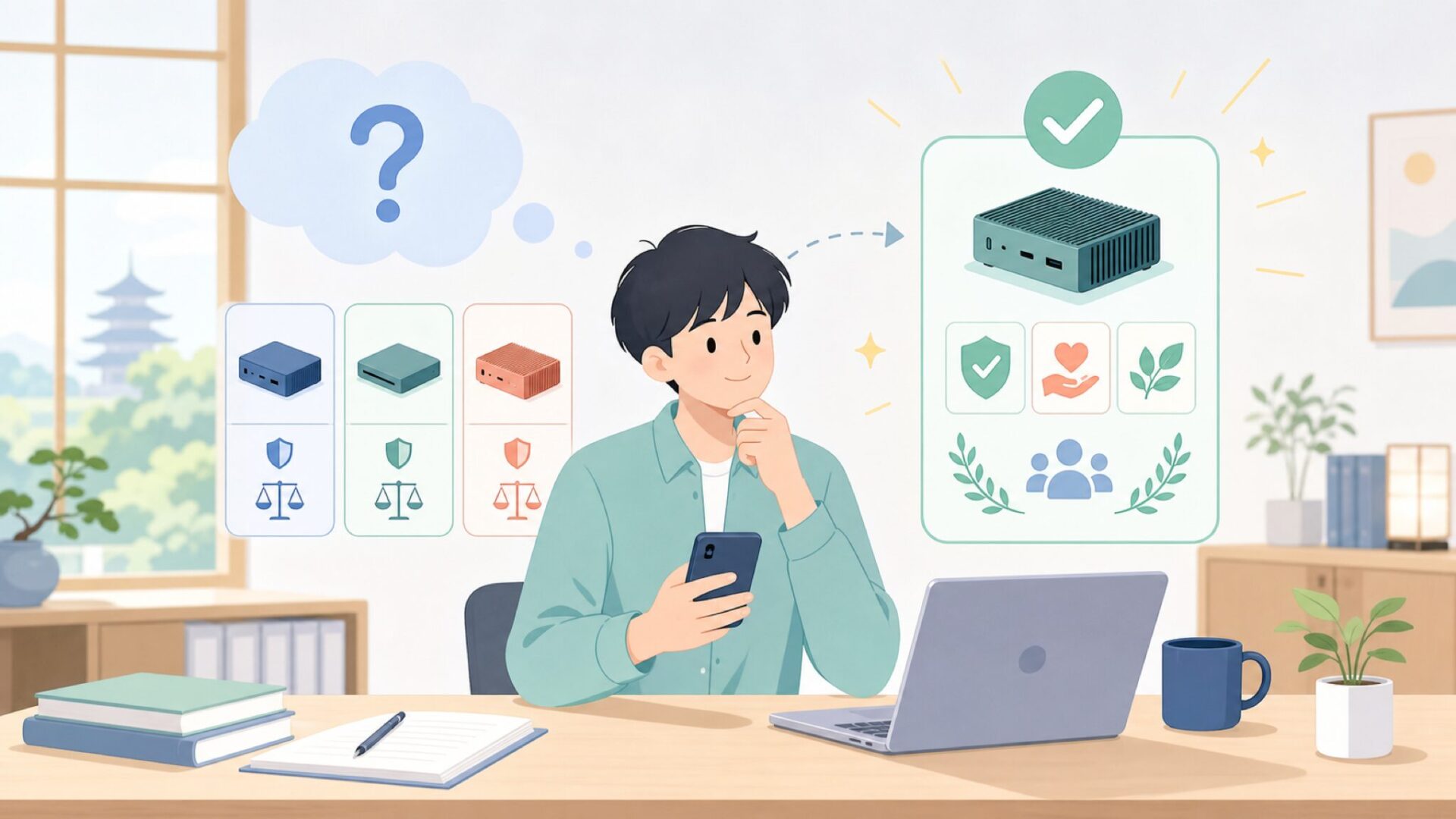 Khadasを選ぶ意味は？他ブランドと比べた購入判断を表すイラスト