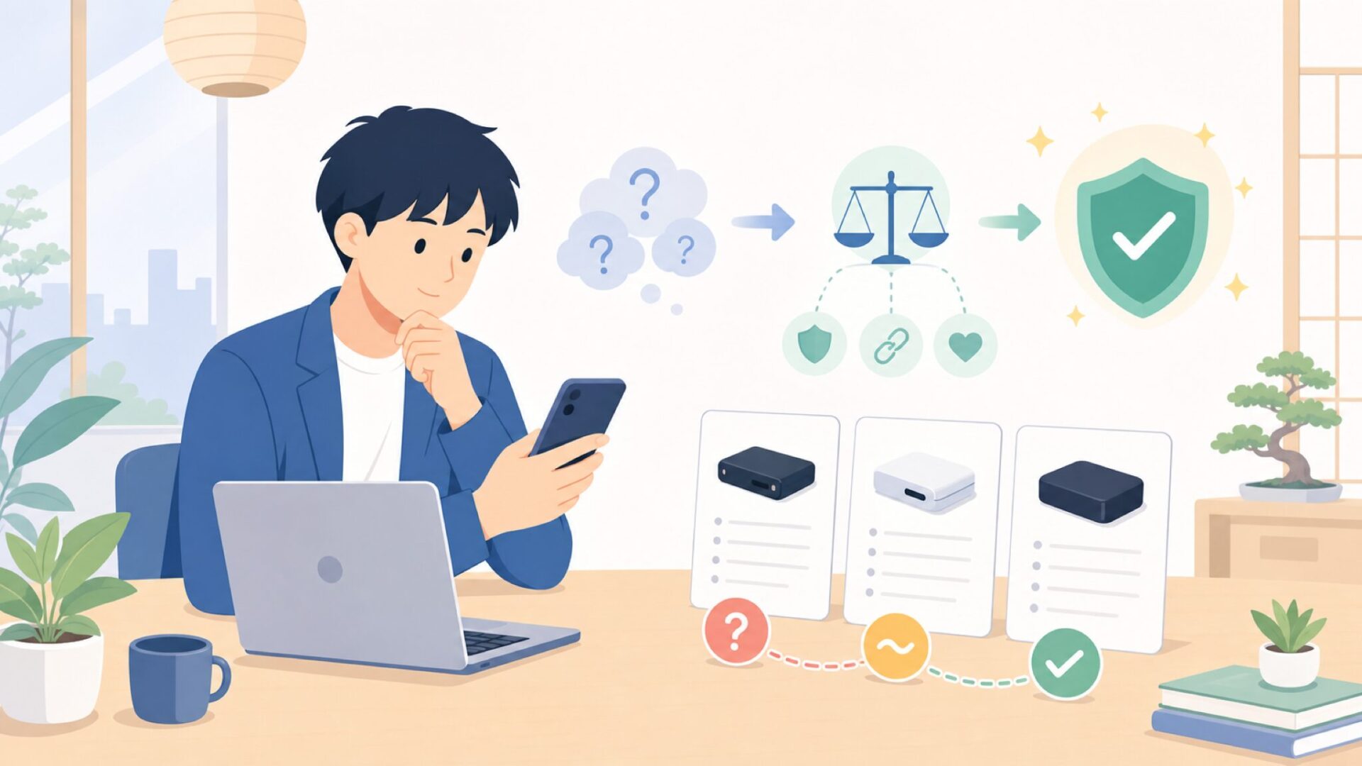 FLIRCと似たガジェットを比較｜あなたに合うのはどれかを表すイラスト