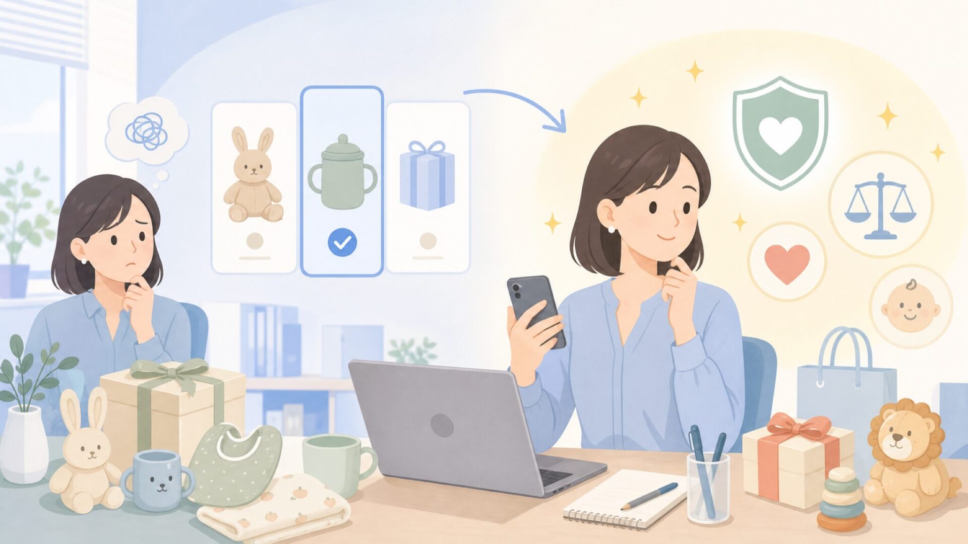 他の北欧系ブランドとの違いと選び方を表すイラスト
