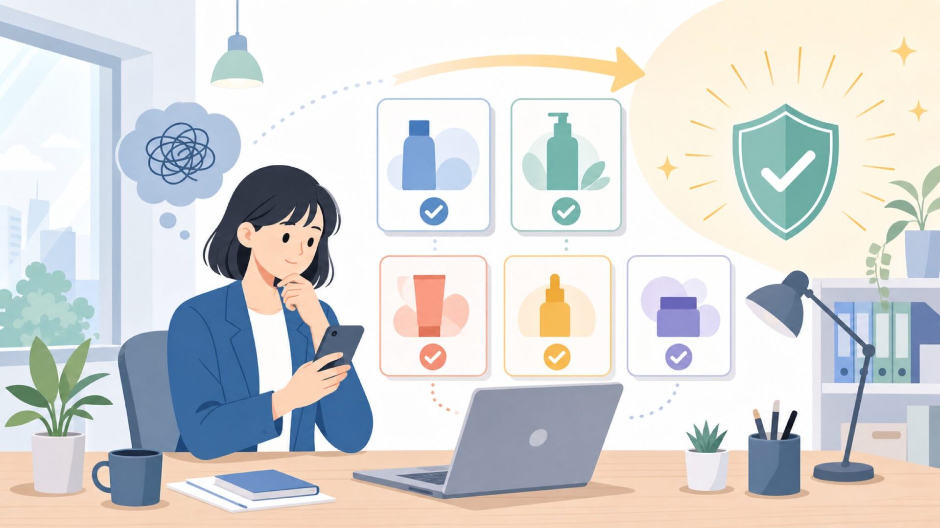 「それでも不安」な人のための代替ブランド5選を表すイラスト