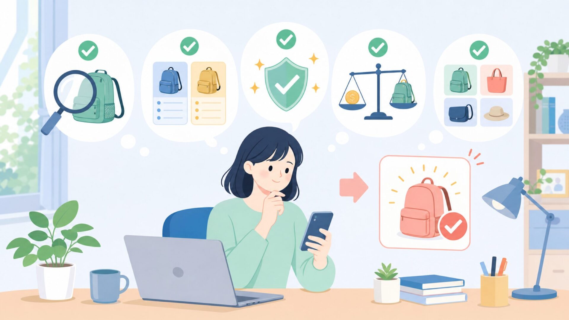 G4Free購入前に確認したいポイント5つを表すイラスト