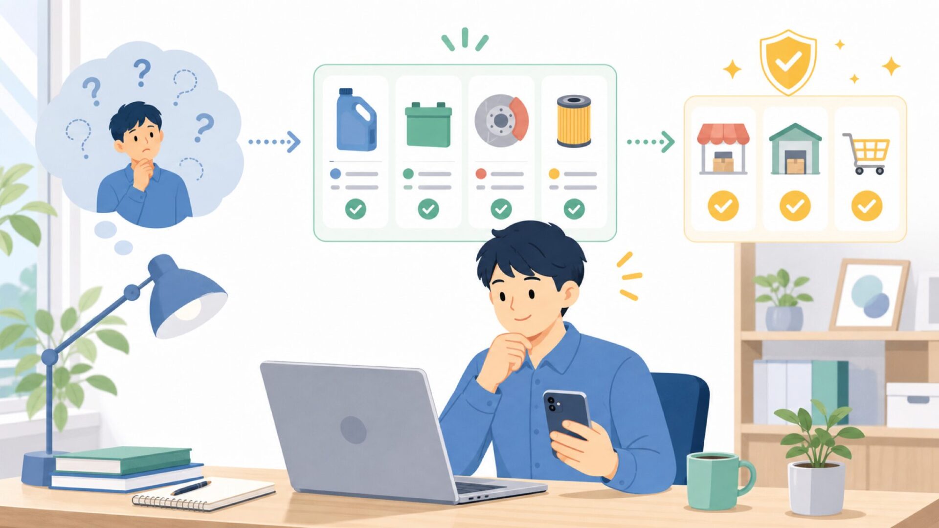 Pro-Autoの代表的な製品ラインと失敗しない入手先を表すイラスト