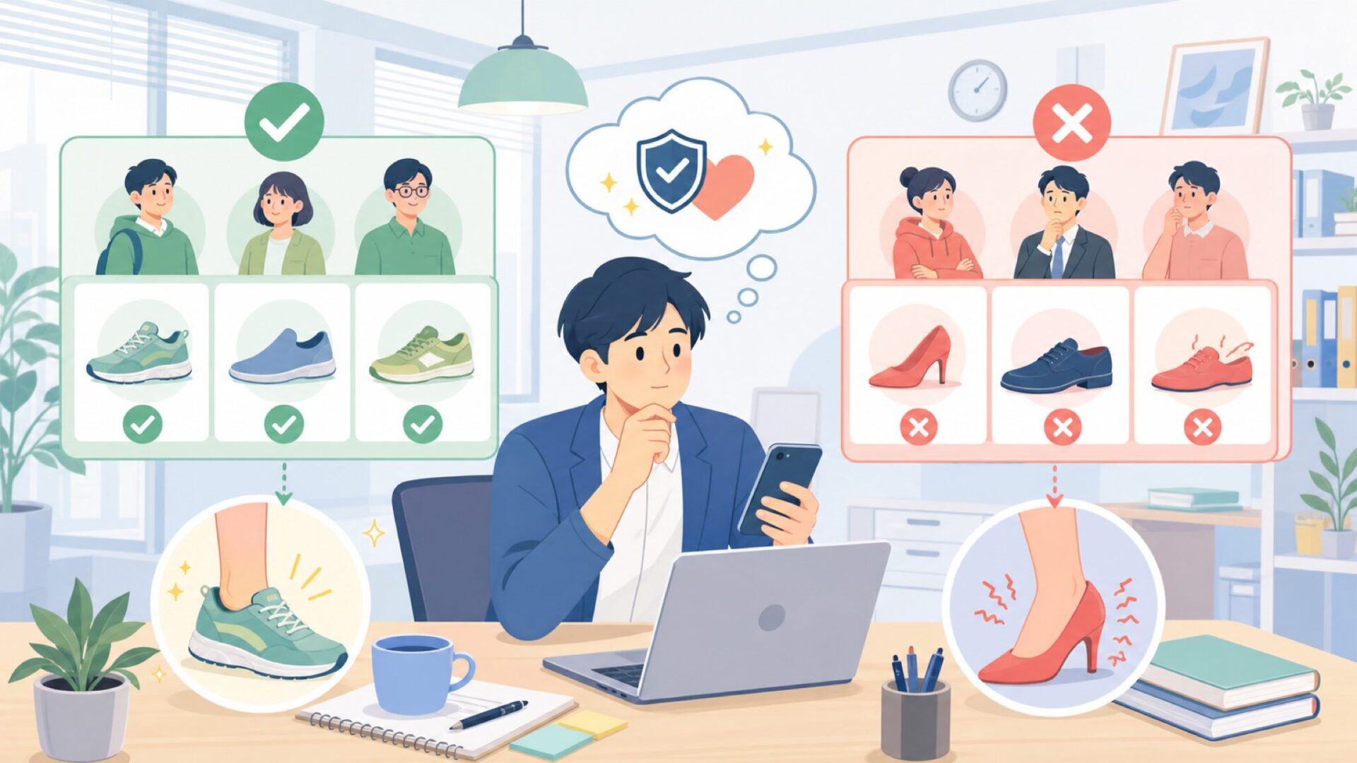 MOMAXをおすすめできる人・できない人を表すイラスト