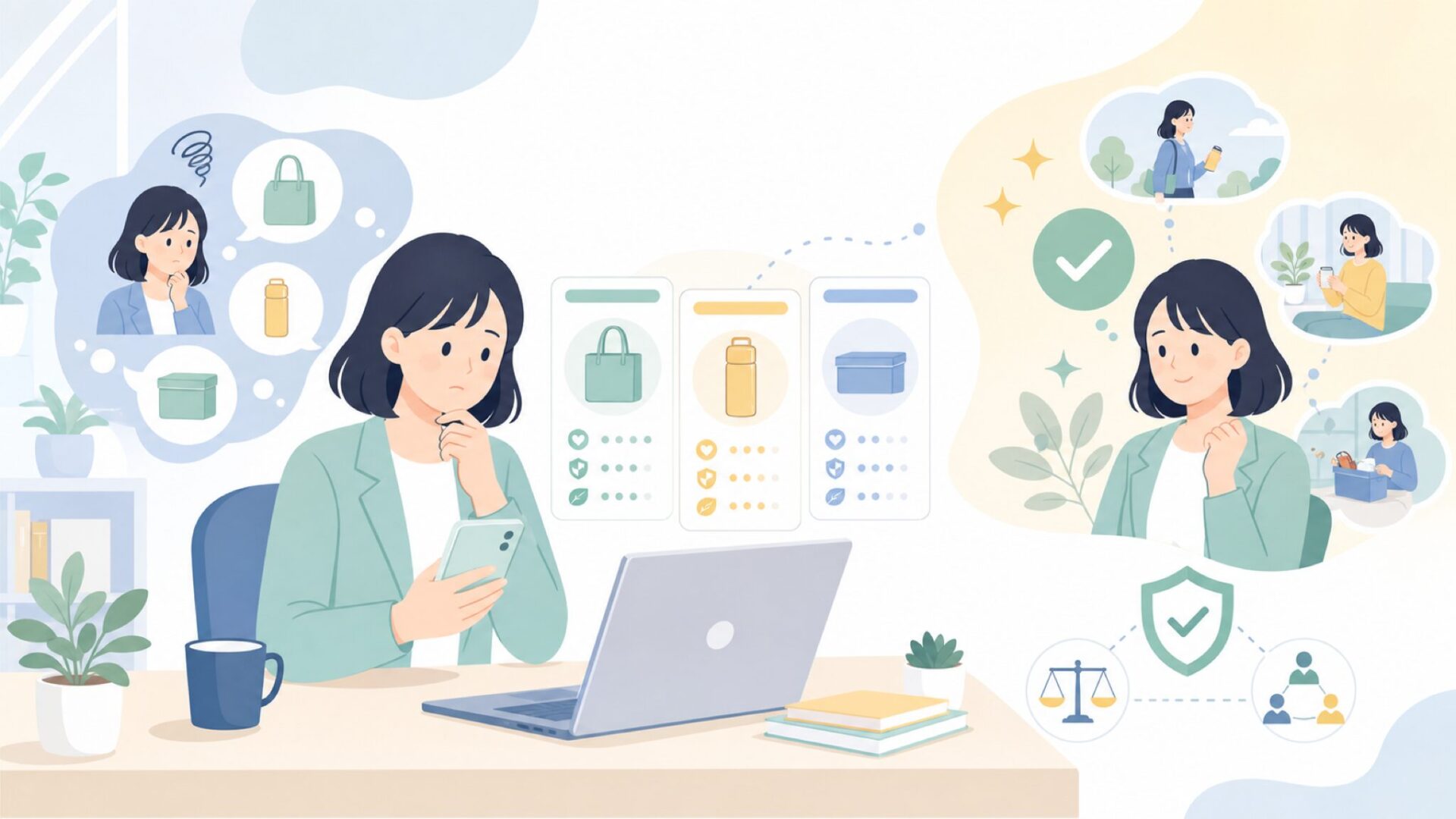 Mygreenは結局どんな人に向いている?用途・シーン別の適性を表すイラスト