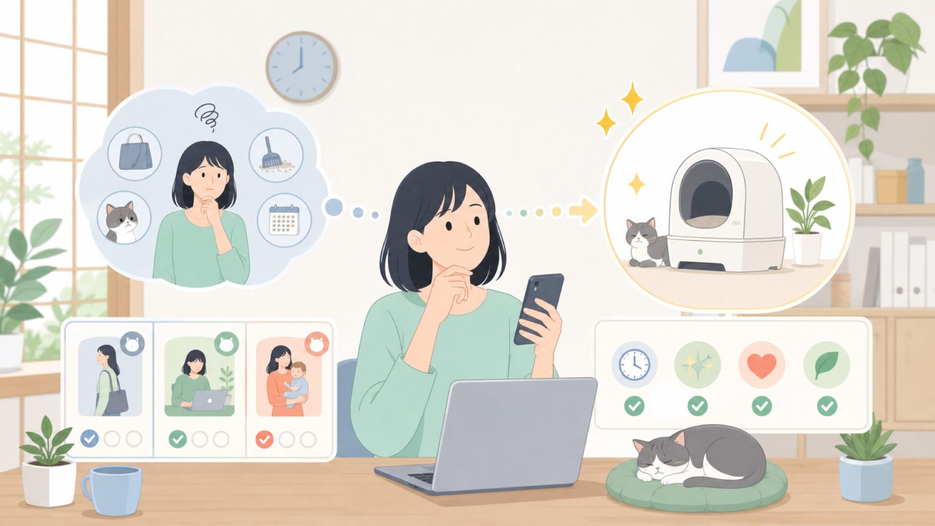 こんな人にこそLitterMaidをすすめたいを表すイラスト
