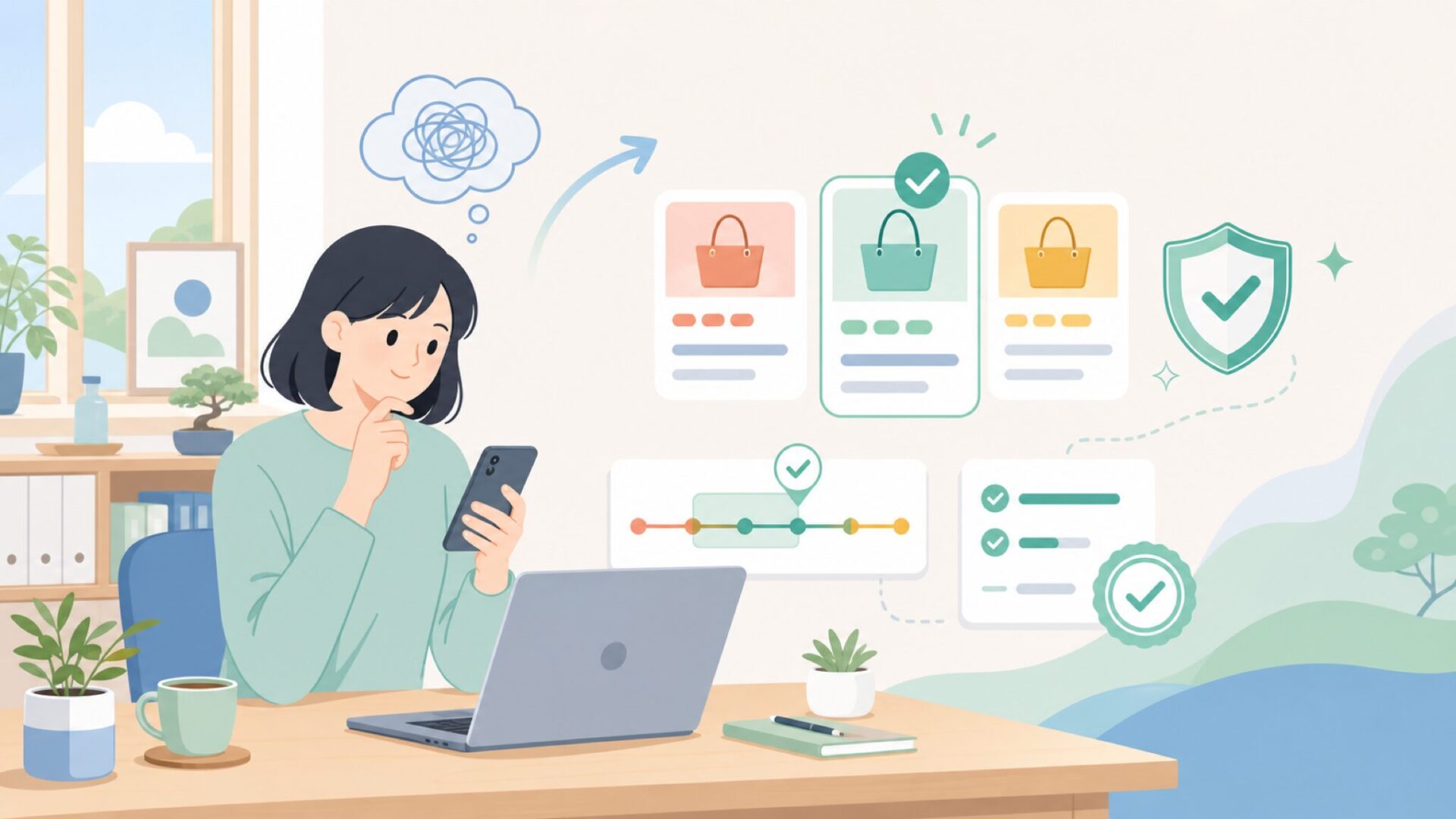 日本での購入方法・価格帯・割高購入を避けるコツを表すイラスト