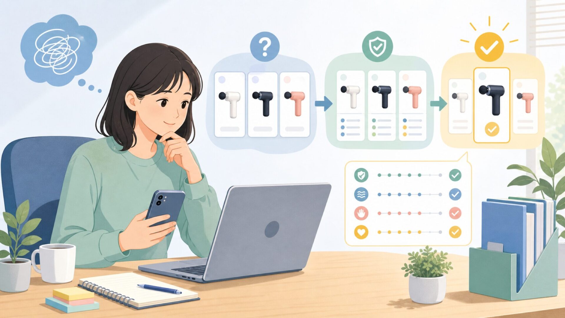 Yabanoと似たブランドを比較——選ぶ基準はどこかを表すイラスト