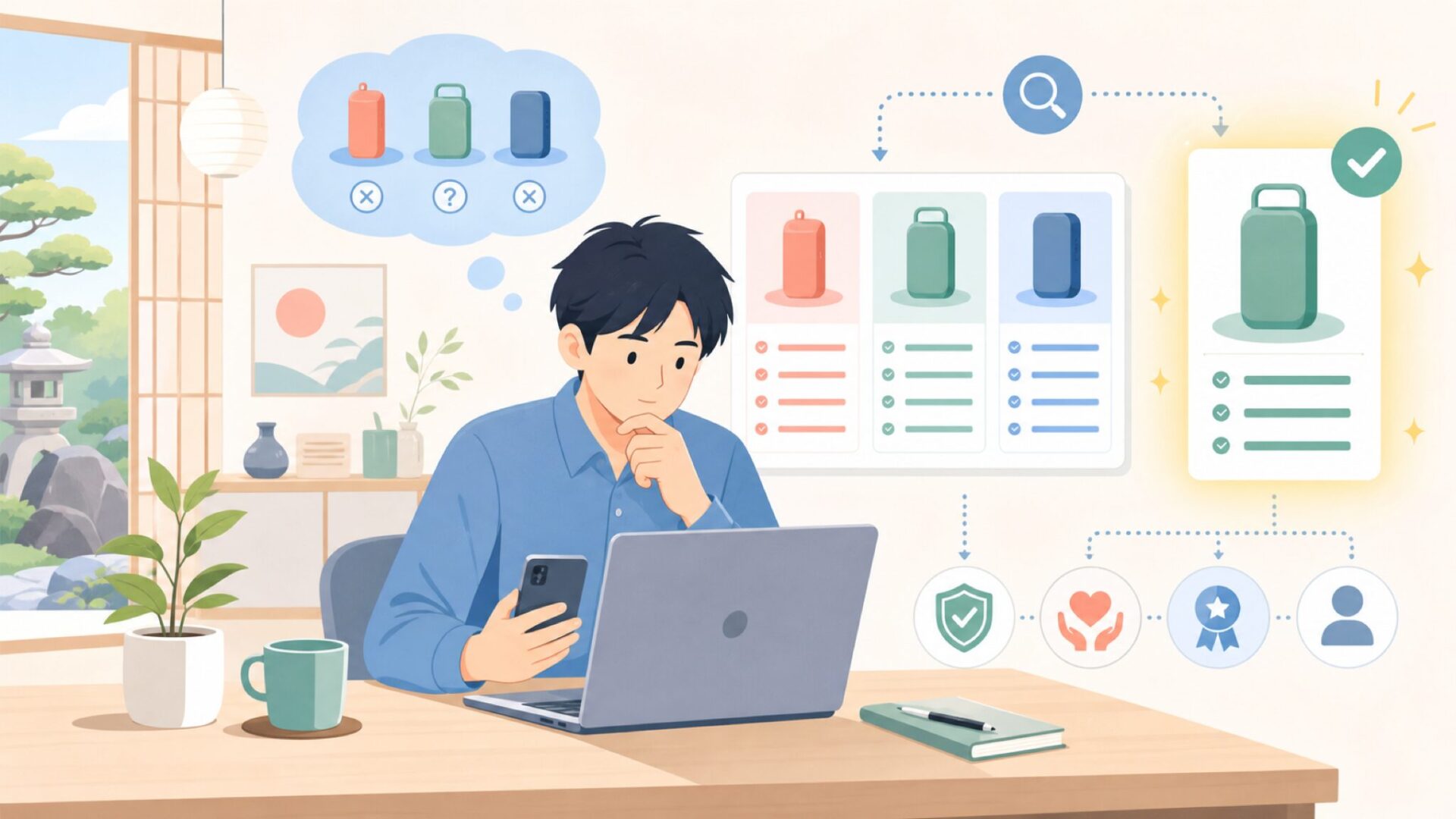結局TopTesは「買い」か「見送り」か：用途別の判断基準を表すイラスト