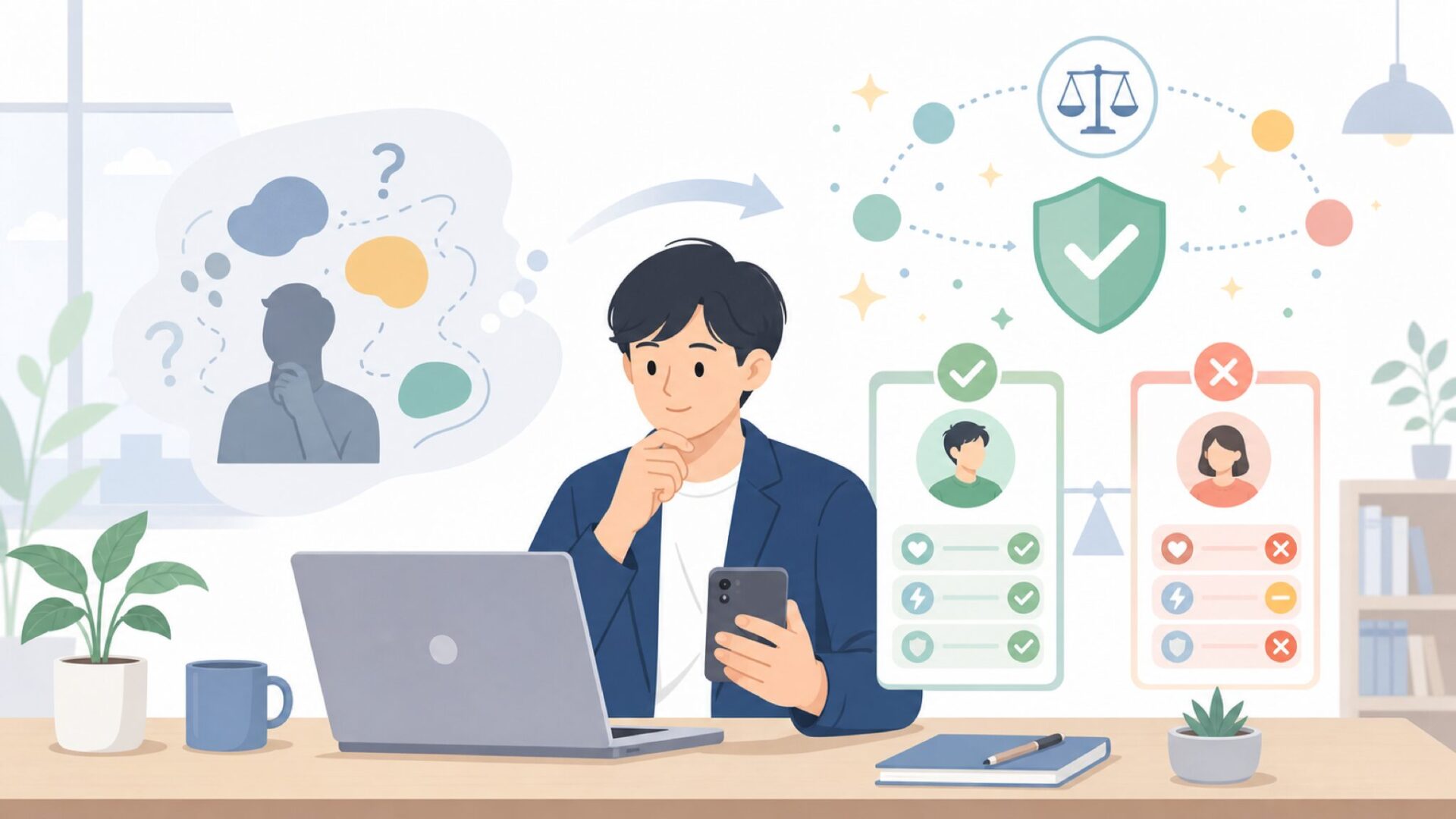 Enertwistが向いている人・向かない人を表すイラスト