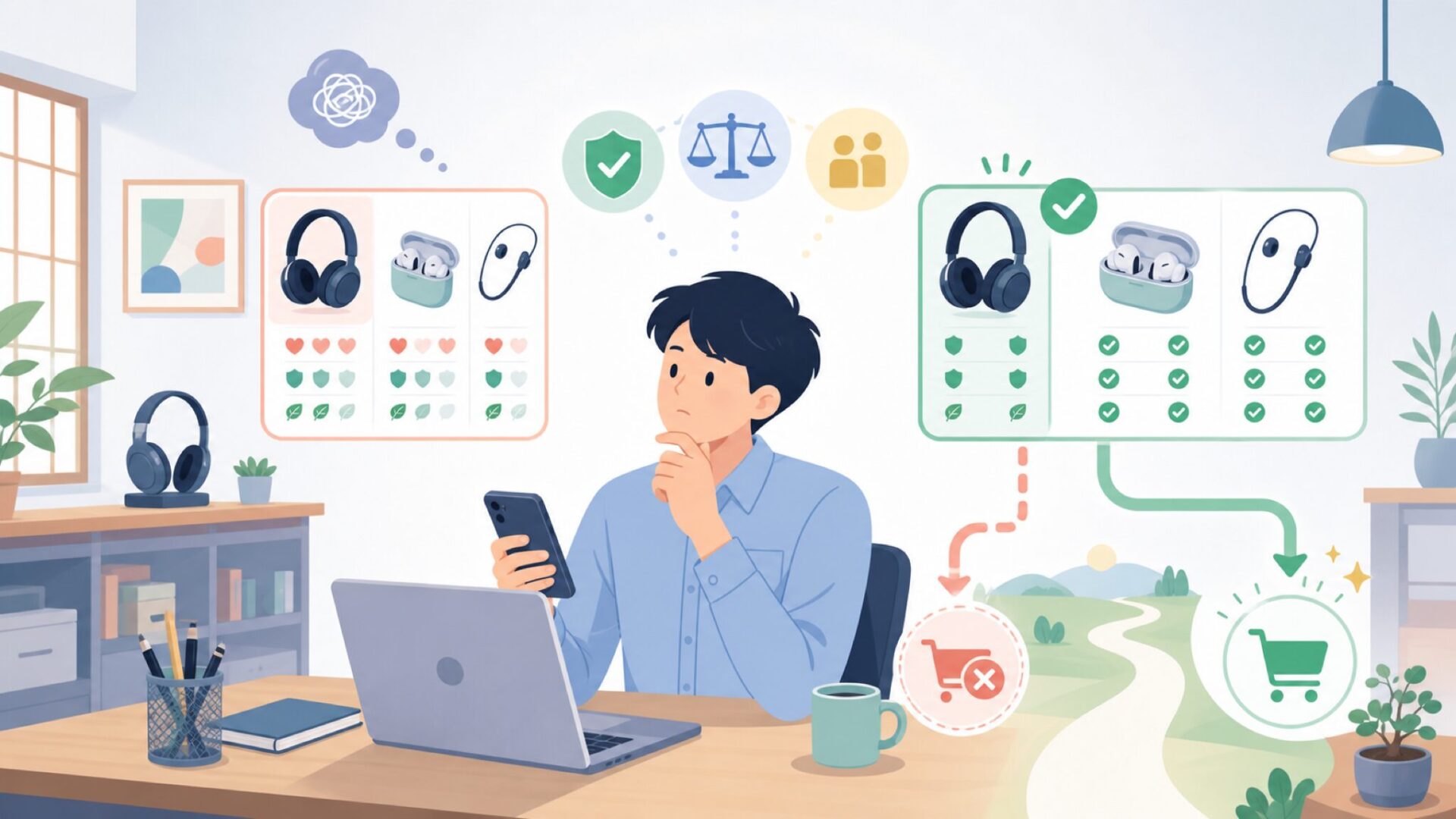 iLive Audioが向いている人・向いていない人を表すイラスト