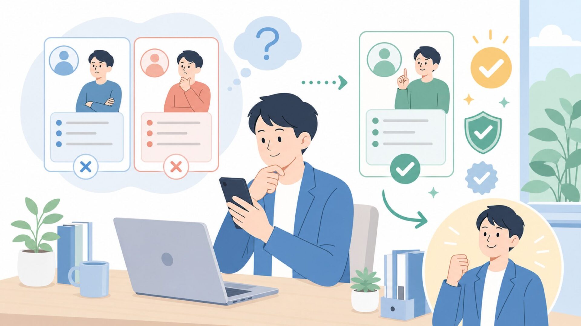 OIWASを選ぶべき人、見送るべき人を表すイラスト