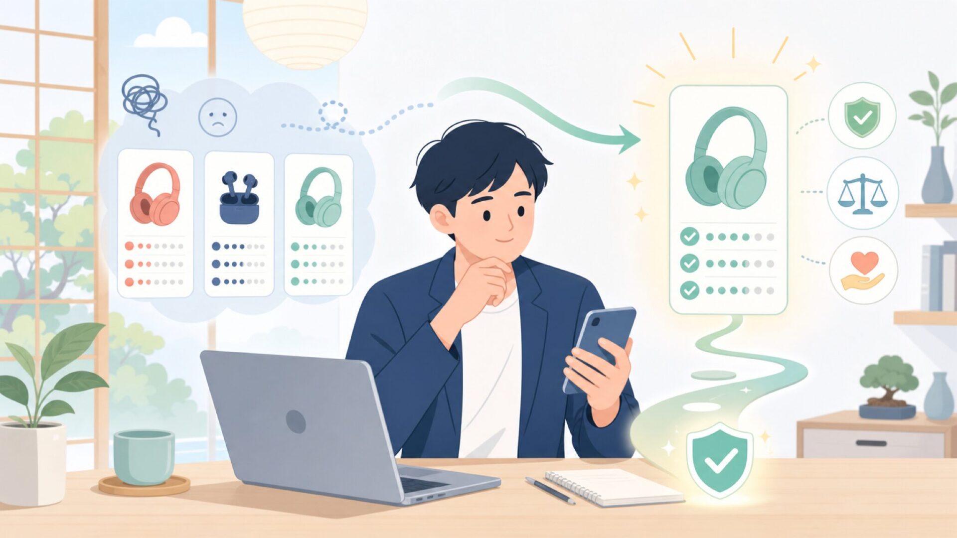 TREBLABを選ぶことへの自信を持つためにを表すイラスト