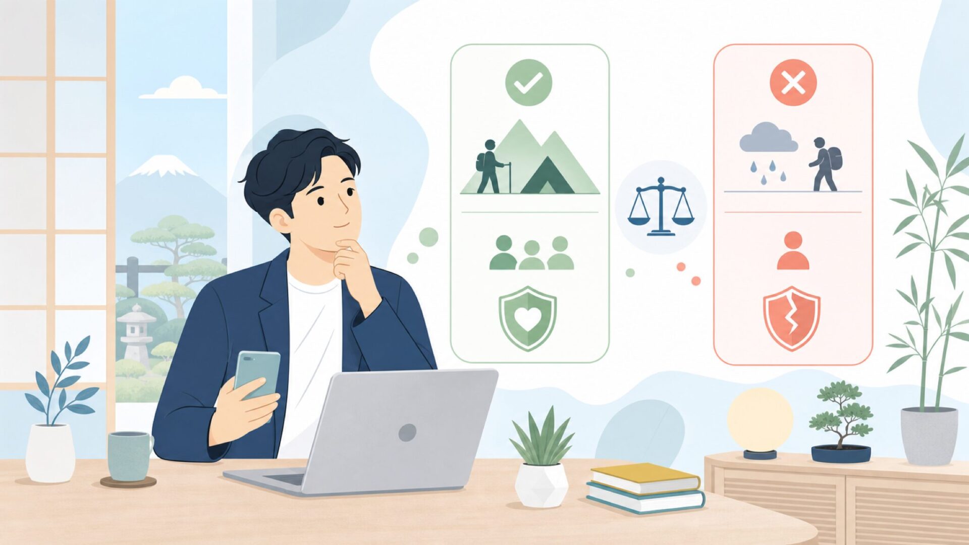 Heimplanetが向いている人・向いていない人を表すイラスト