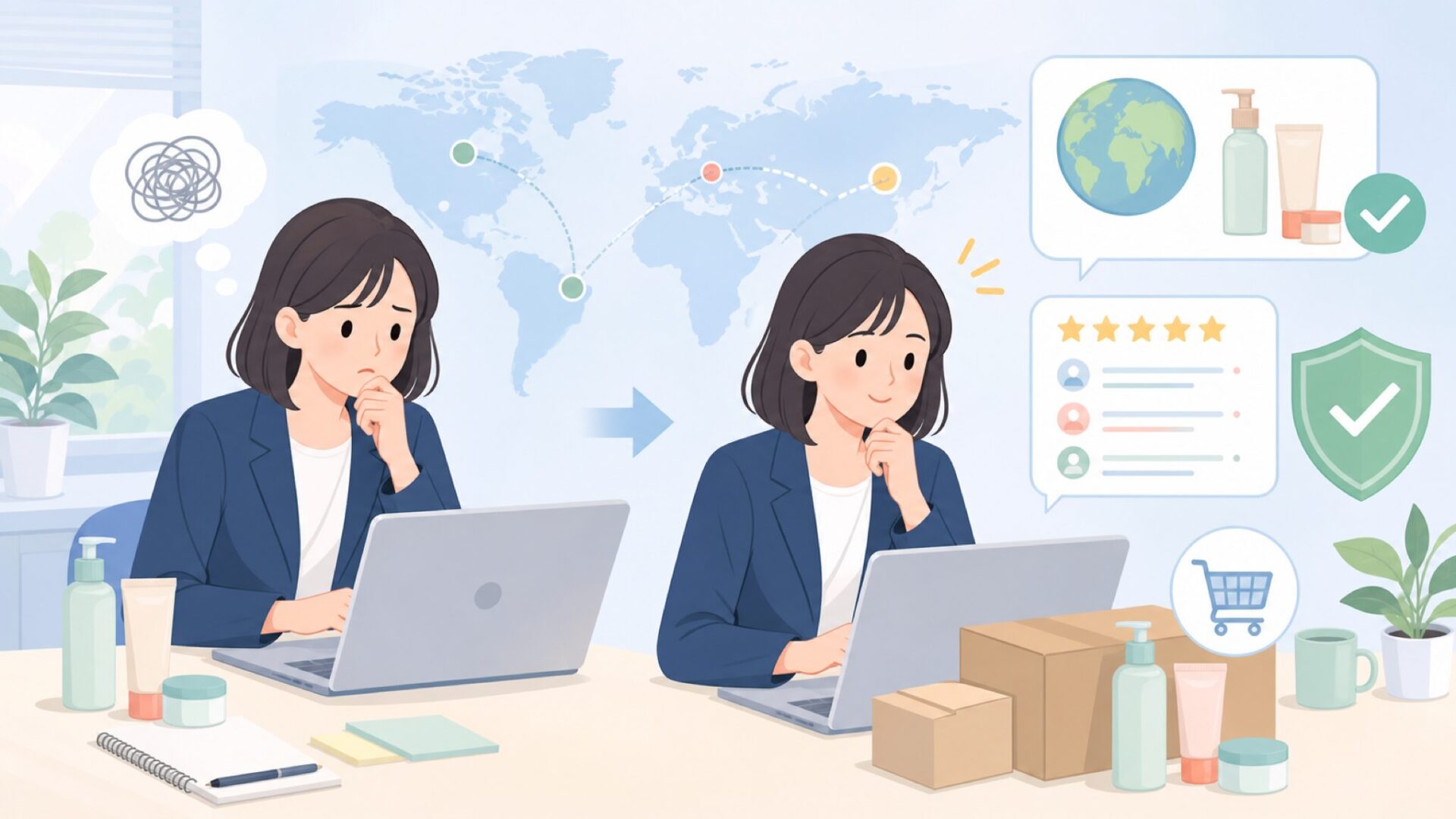 Geek & Gorgeousはどこの国？正規品と人気商品ガイドの要点を表すイラスト