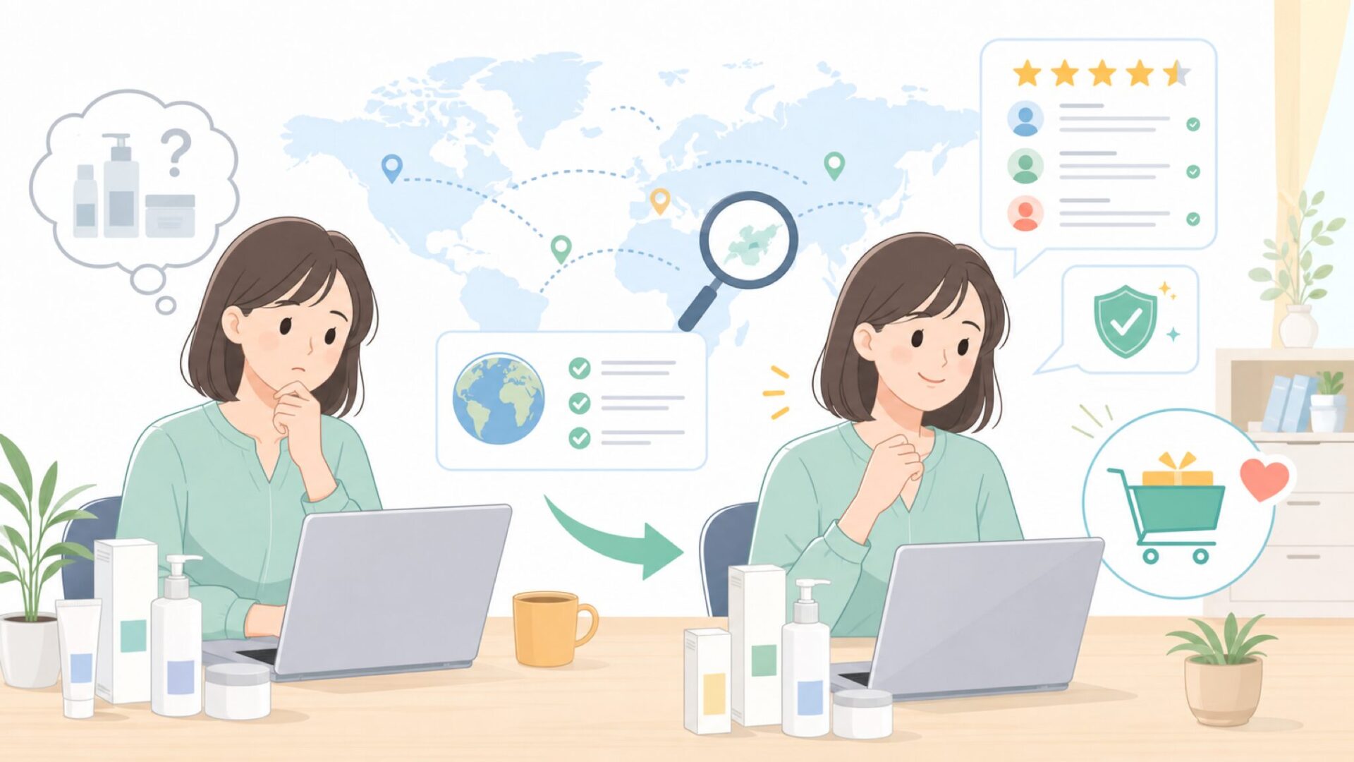 NeoStrataはどこの国のブランド？成分やスキンケア口コミも解説の要点を表すイラスト