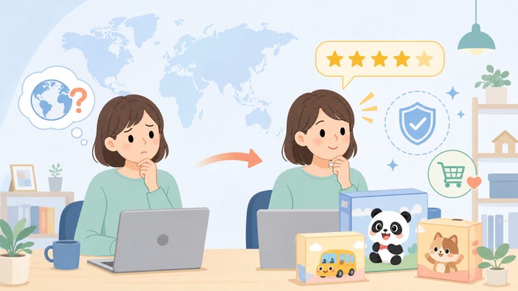 ベビーバス(BabyBus)はどこの国？安全性と人気の理由を解説の要点を表すイラスト
