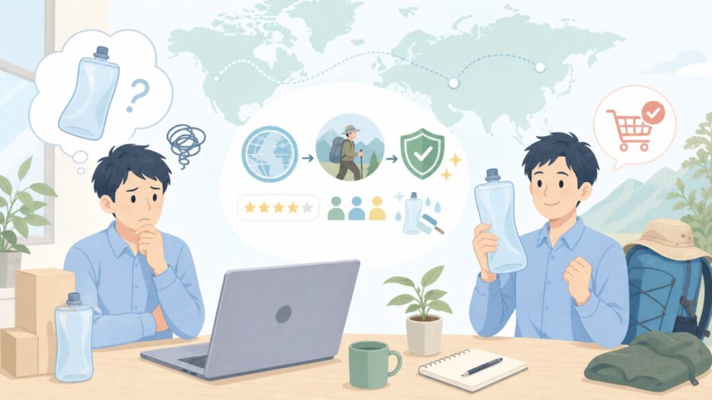 Platypusはどこの国のメーカー？信頼性と2Lボトルの魅力の要点を表すイラスト