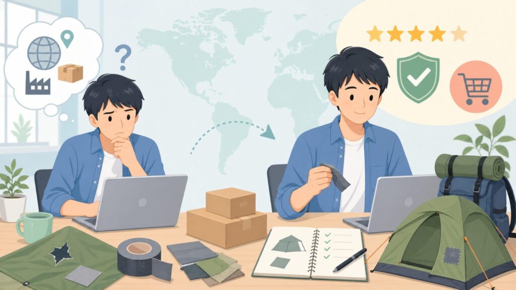 GEAR AIDリペアテープはどこの国？テネシアスの正体と使い方の要点を表すイラスト
