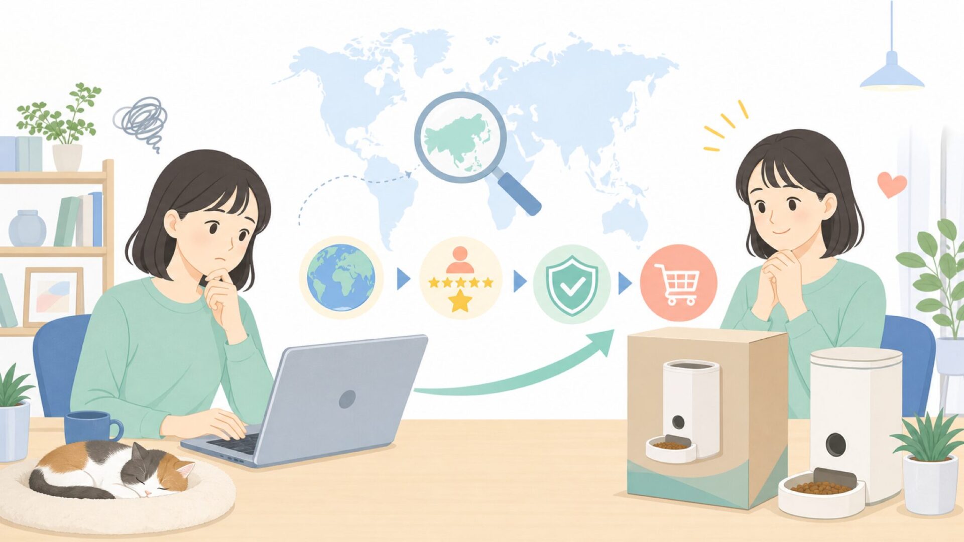 Faroroはどこの国のブランド？自動給餌器の魅力と選び方を解説の要点を表すイラスト