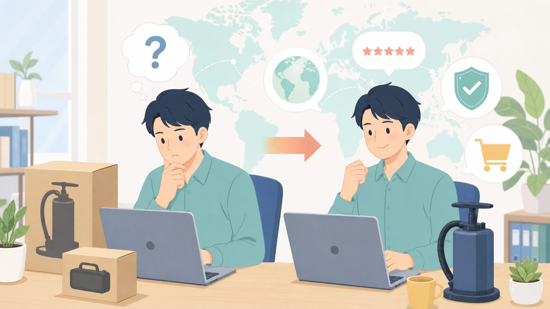 kosmegal SUPポンプ どこの国？電動ポンプの実力を検証の要点を表すイラスト