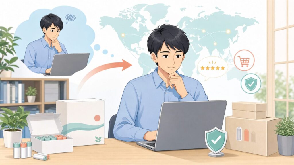 Tenergy充電池はどこの国？安全性と評判を徹底解説の要点を表すイラスト