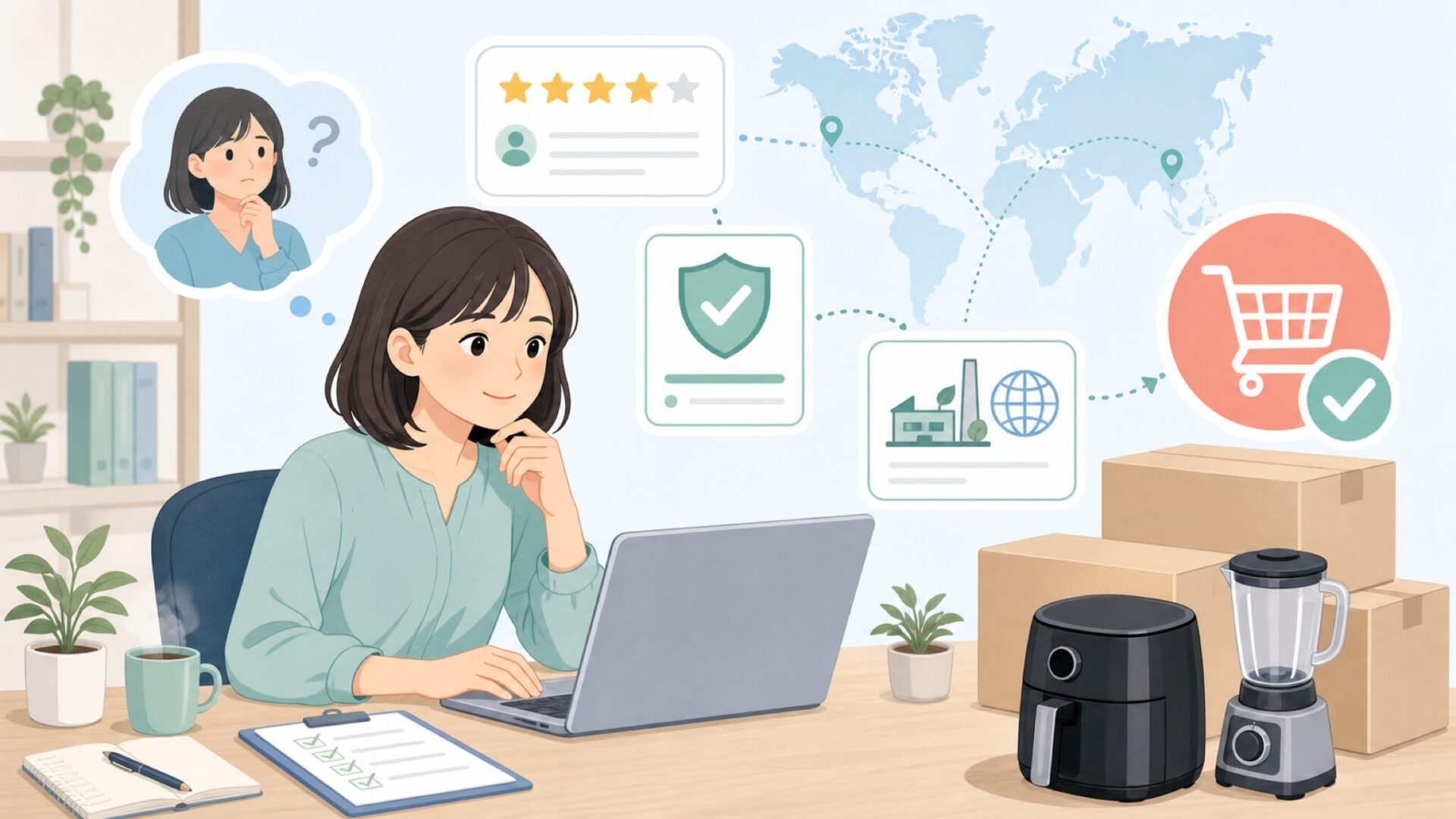 Gourmiaはどこの国のブランド?キッチン家電の特徴を解説の要点を表すイラスト