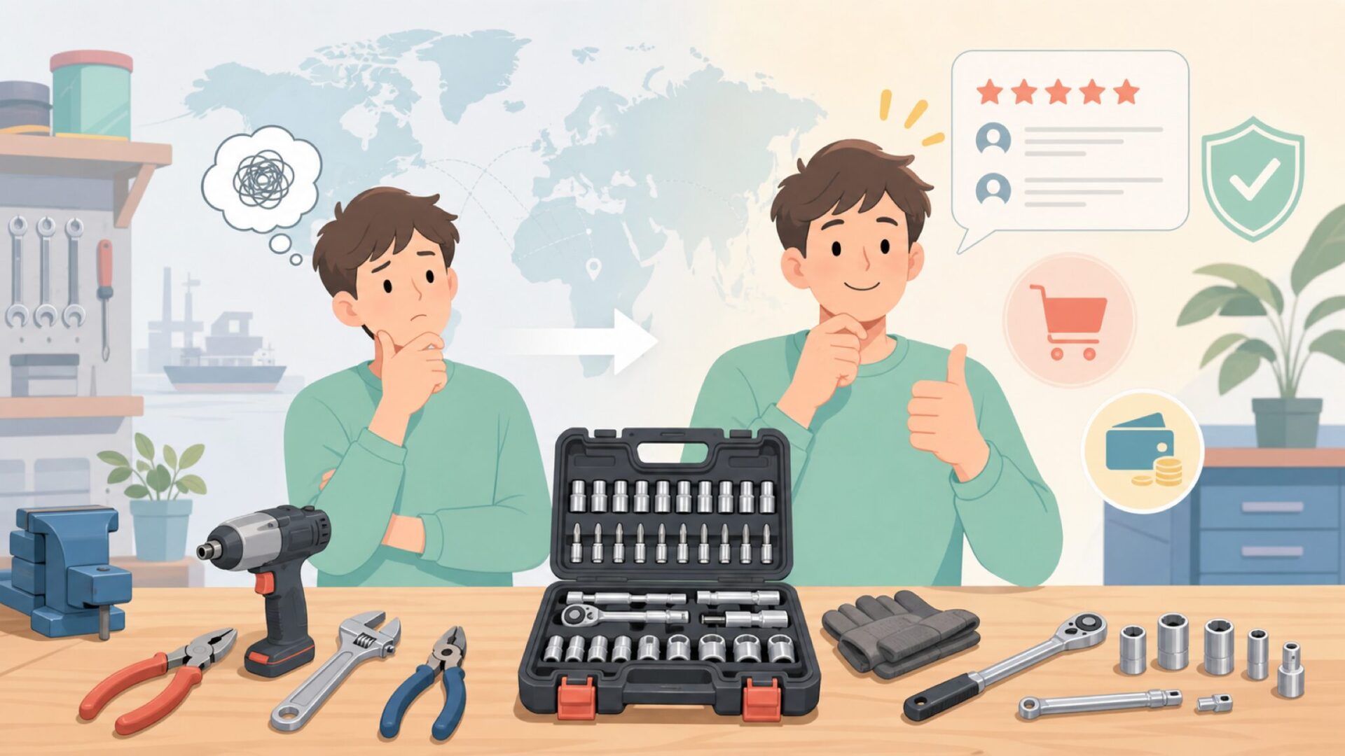 Hi-Spec工具セットはどこの国?口コミ・価格・選び方を解説の要点を表すイラスト