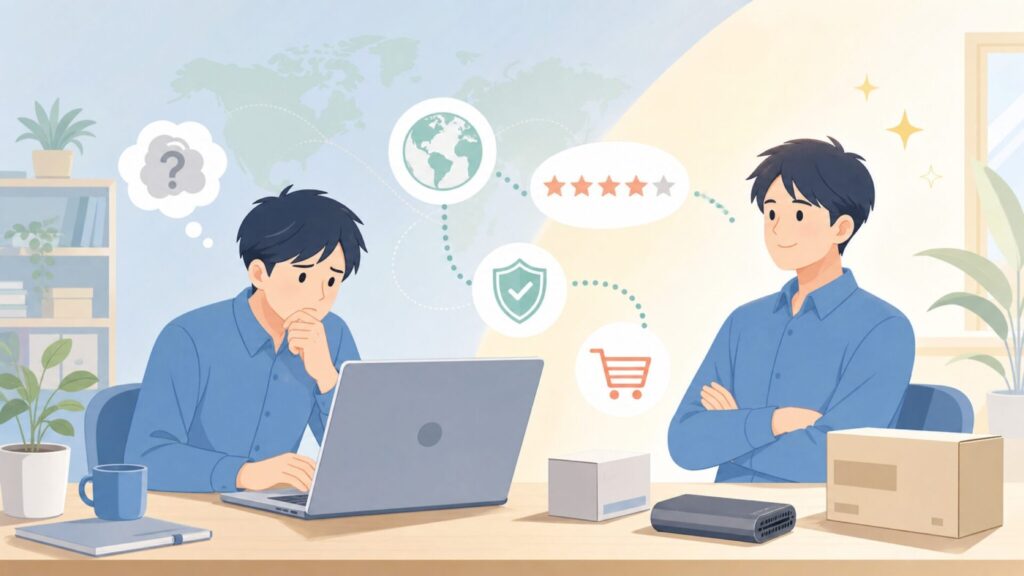 SABRENT SSDケースはどこの国？評判と選び方を解説の要点を表すイラスト