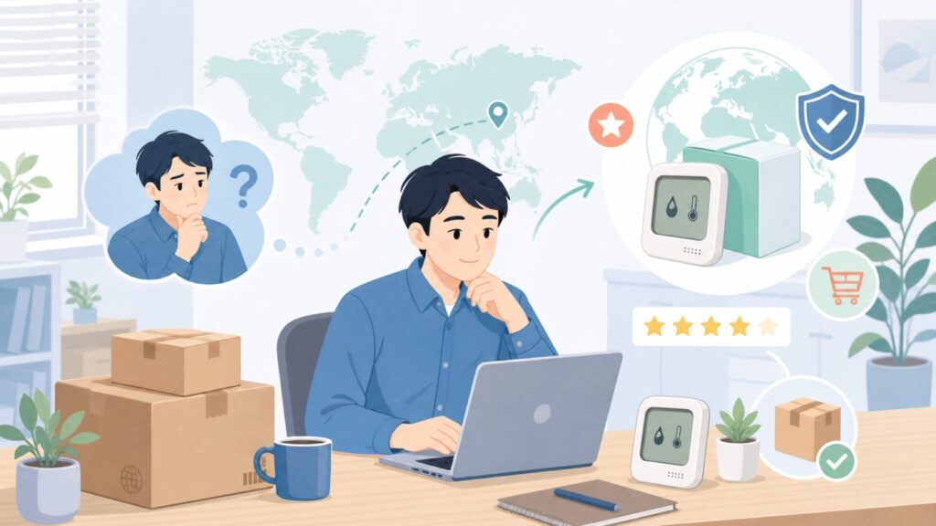 AcuRite温湿度計はどこの国製?特徴と選び方を解説の要点を表すイラスト