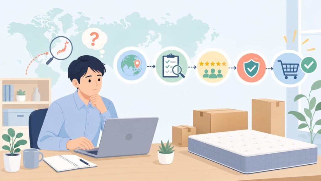 Olee Sleepはどこの国のマットレス？正規輸入品を検証の要点を表すイラスト