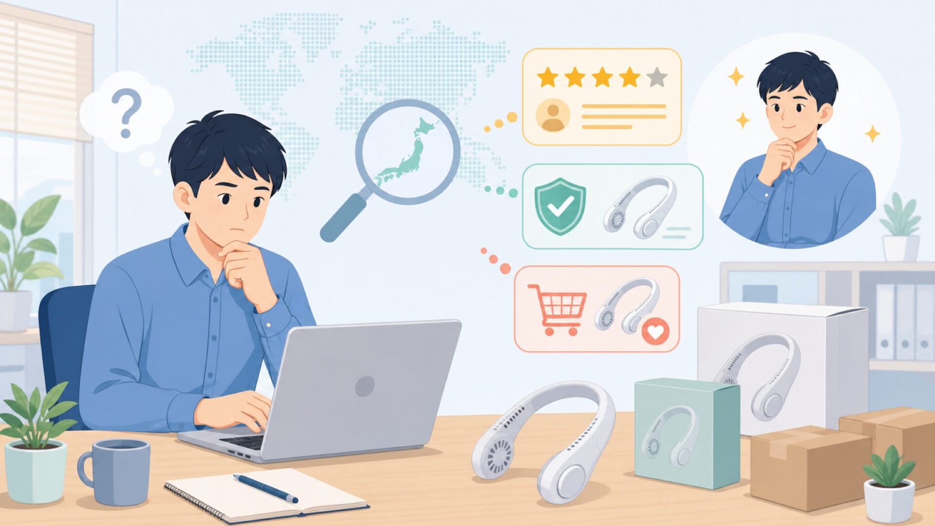 Life on Productsはどこの国？扇風機の評判を解説の要点を表すイラスト