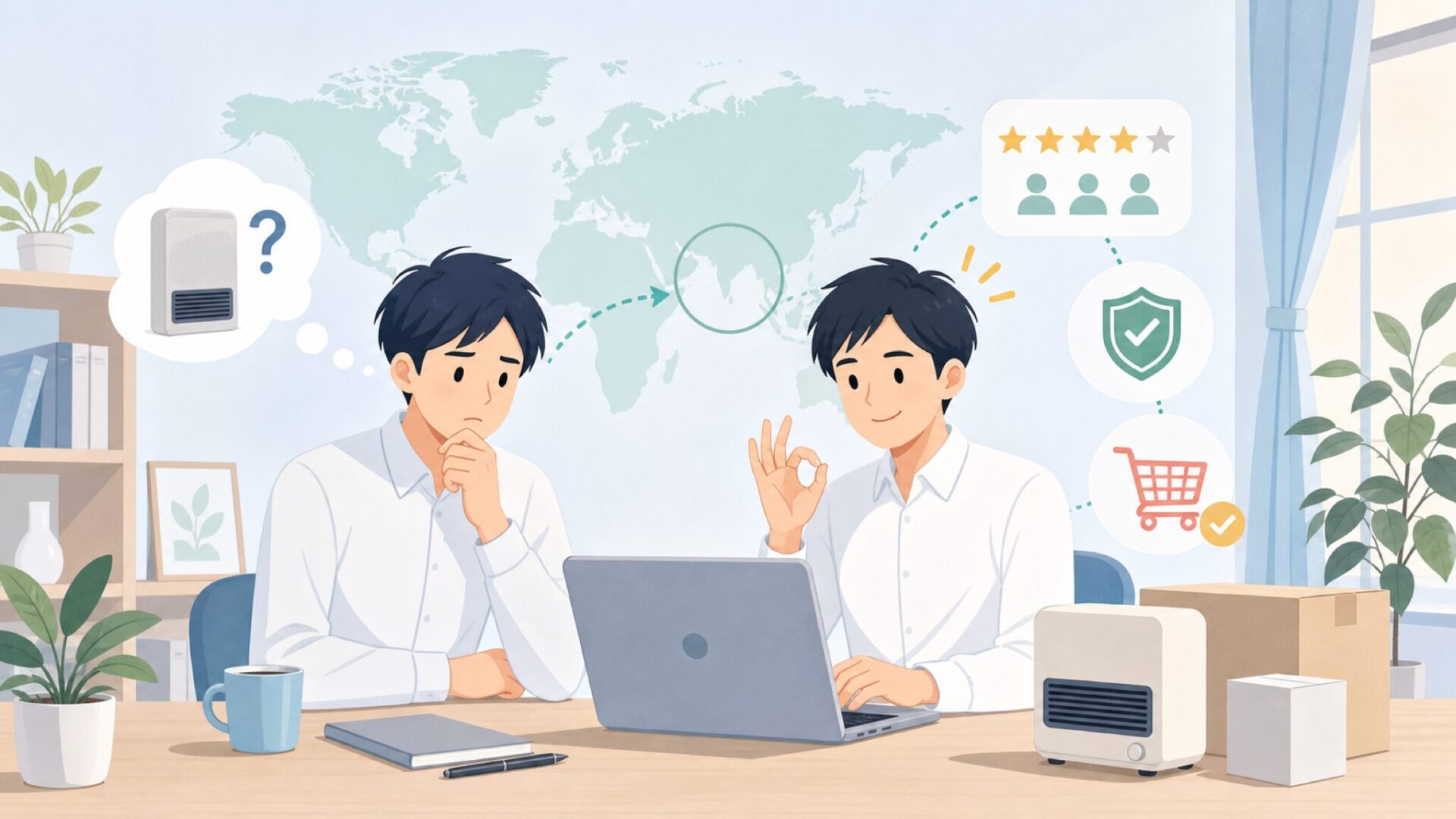 APIXヒーターはどこの国のブランド？口コミ・評判を徹底解説の要点を表すイラスト